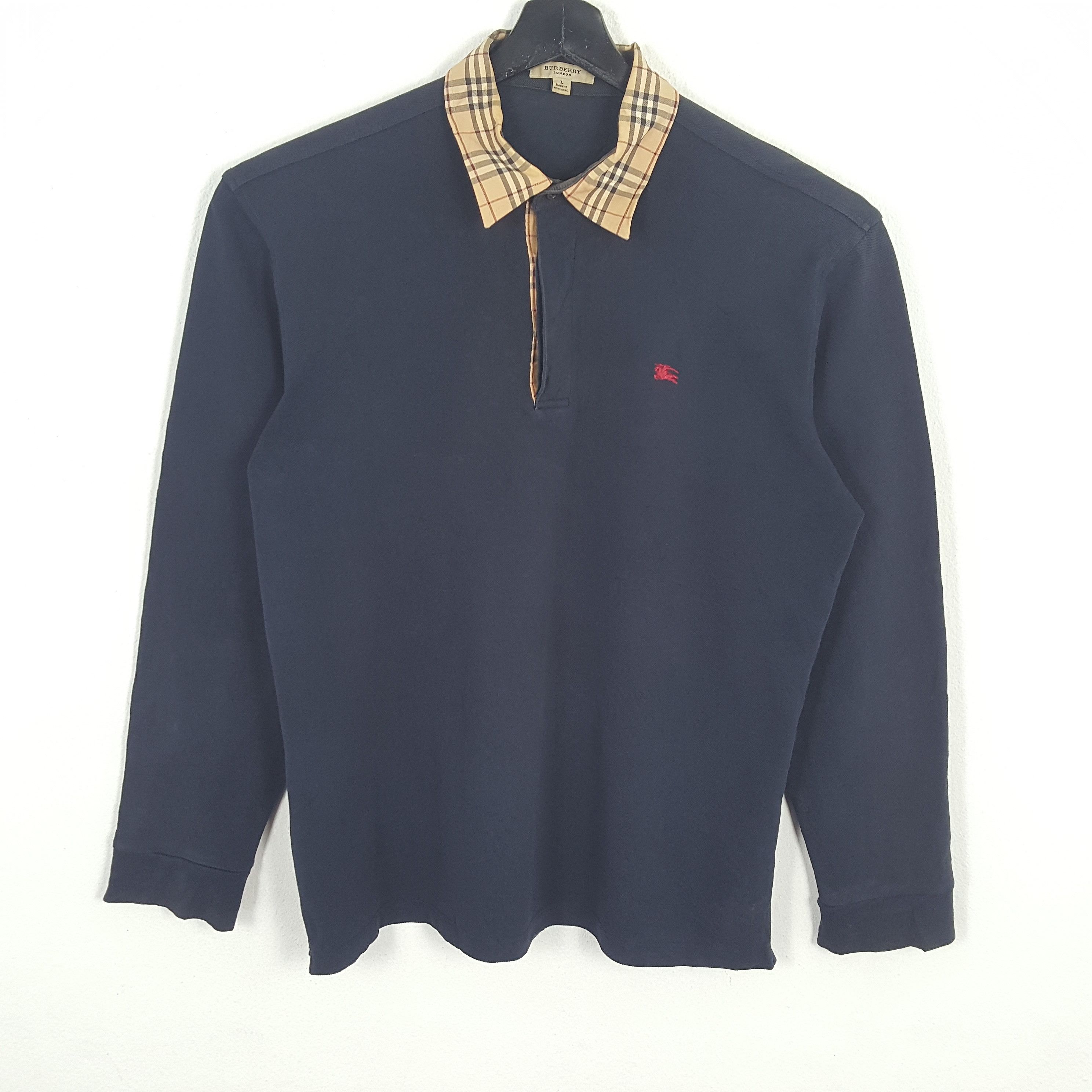 BURBERRY LONDON Collar Long Sleeve Small Logo Vintage Tshirt