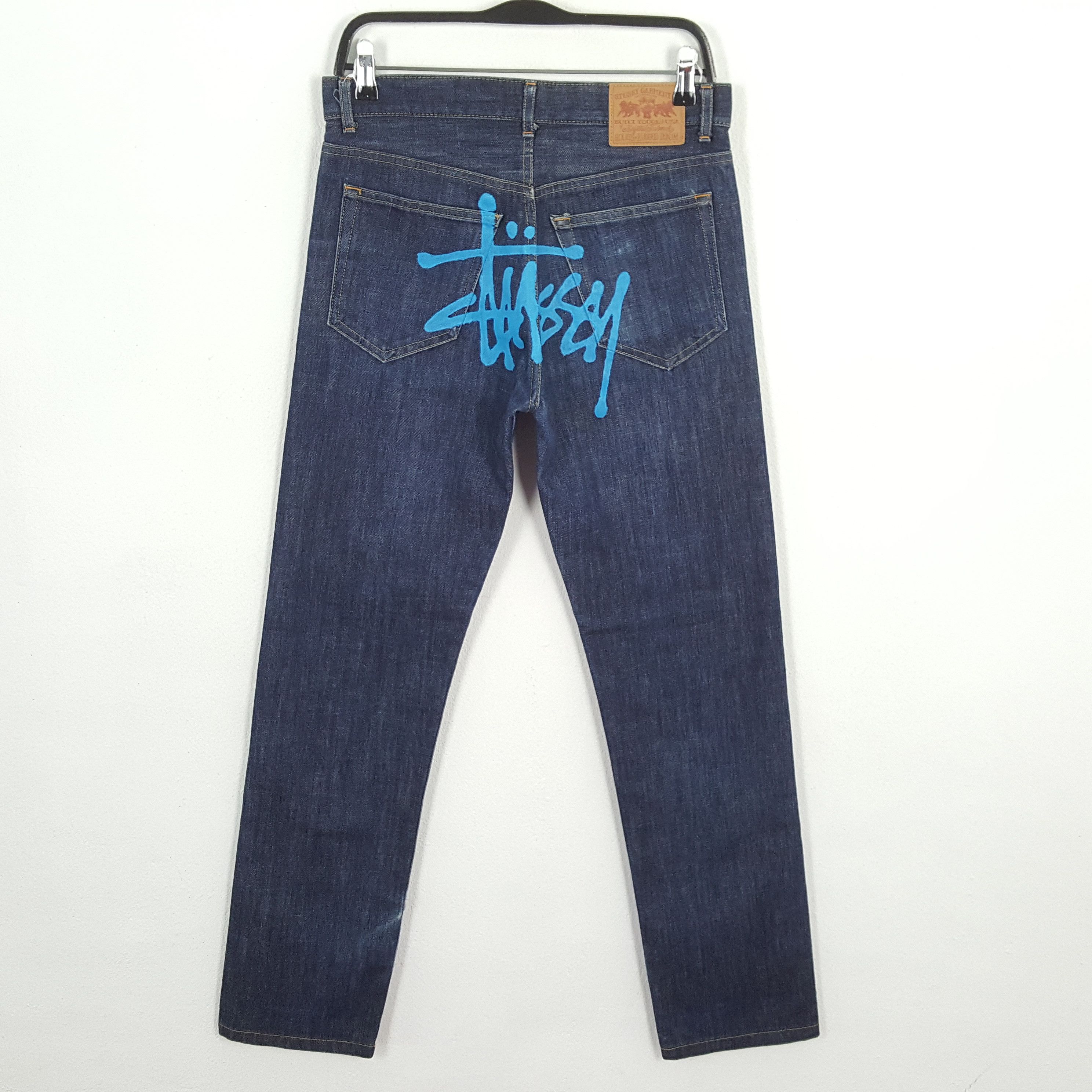 Stussy × Vintage STUSSY Streetwear Skateboard Custom Logo Style Jeans Size US 31 - 1 Thumbnail