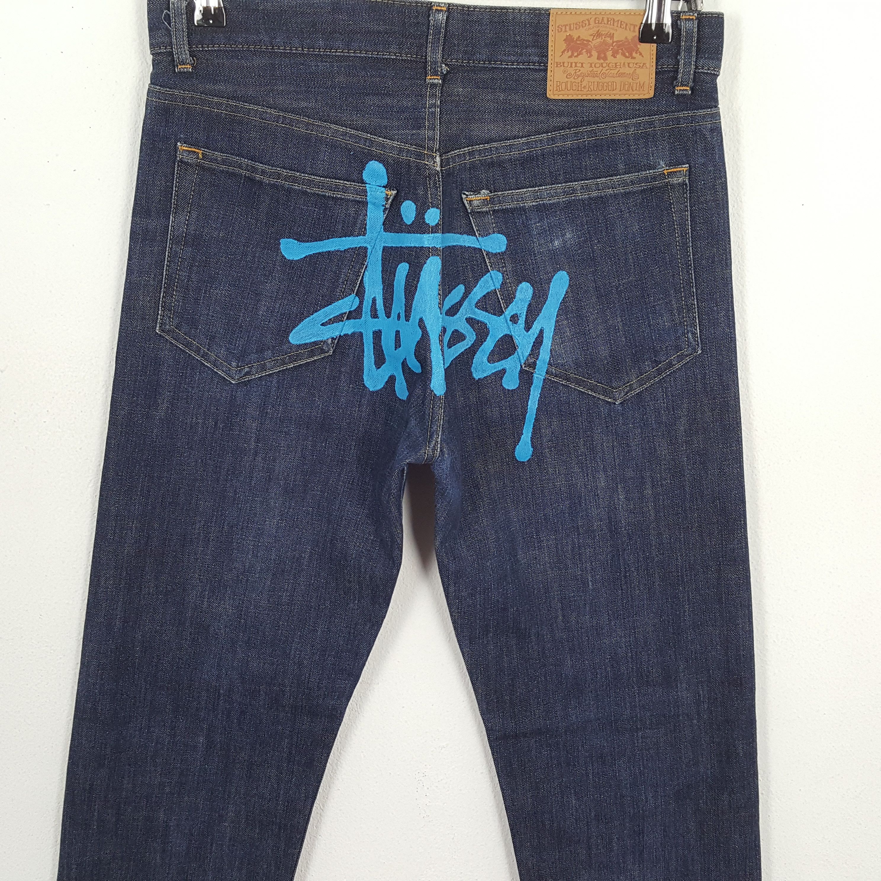 Stussy × Vintage STUSSY Streetwear Skateboard Custom Logo Style Jeans Size US 31 - 2 Thumbnail