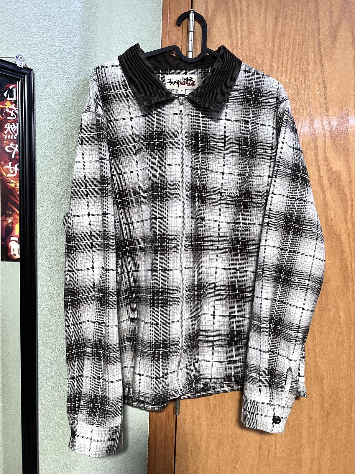 Stussy Frank Plaid Zip Ls Shirt Brown 1110209