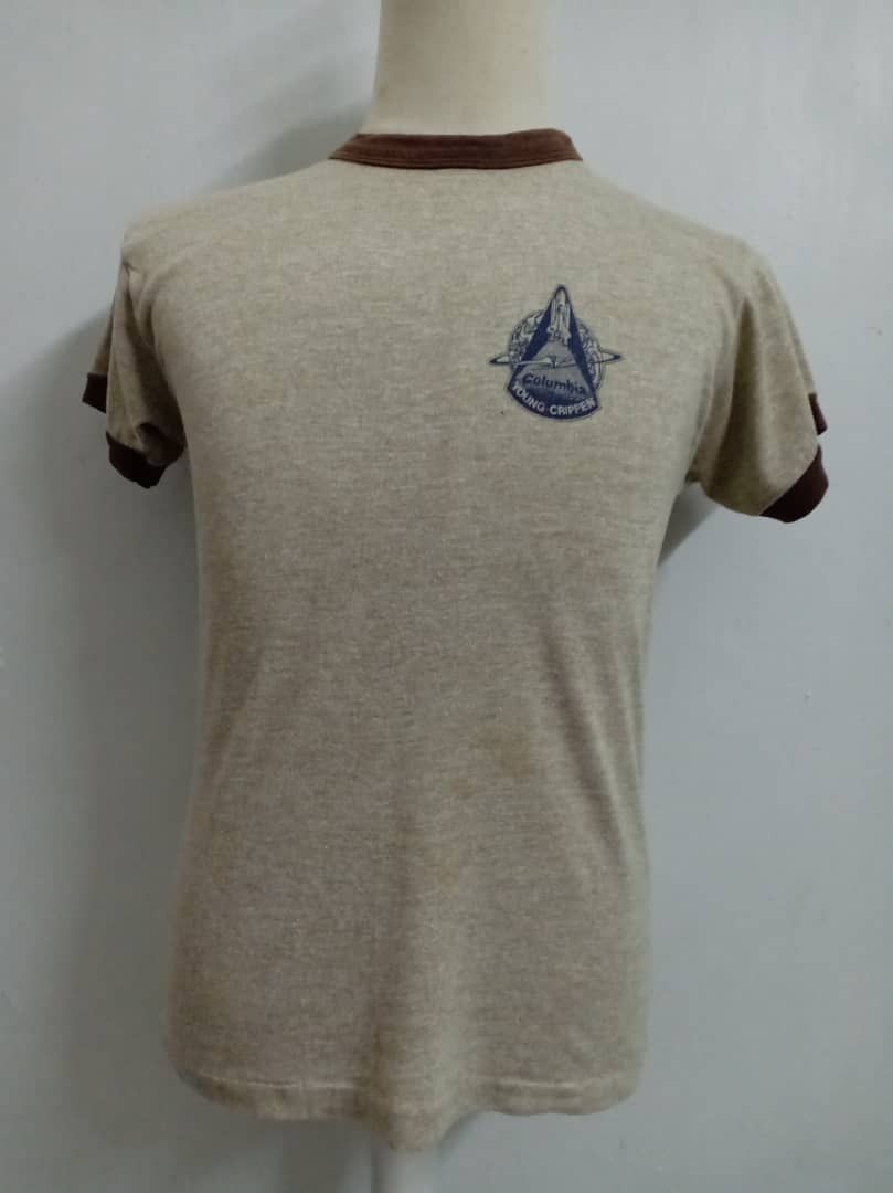 Vintage Vintage Ringer Tee 3Blend Rayon Florida Space Shuttle 12/19 Size US M / EU 48-50 / 2 - 2 Thumbnail