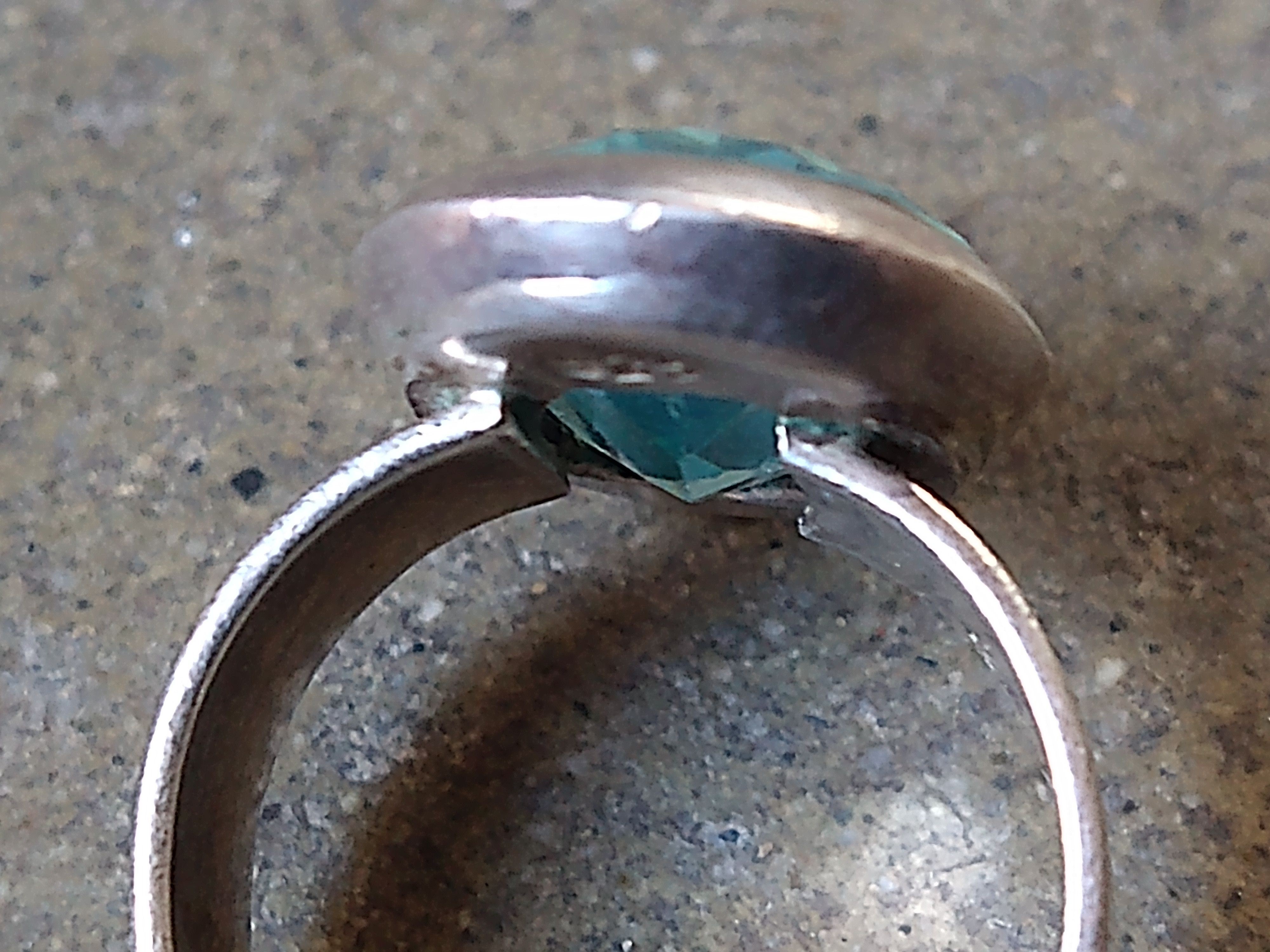 Jewelry Vintage Sterling Silver Ring Size 7.5 Blue Topaz Oval Size ONE SIZE - 8 Thumbnail