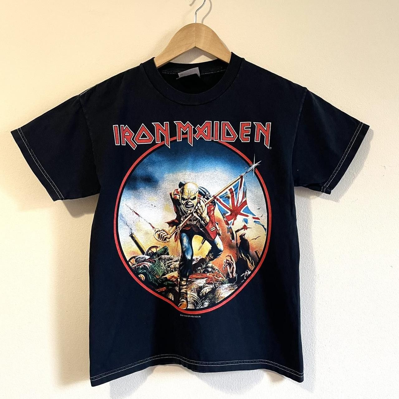 Hanes IRON MAIDEN Band T-shirt, Men's XL size cotton black type Vintage Second Hand