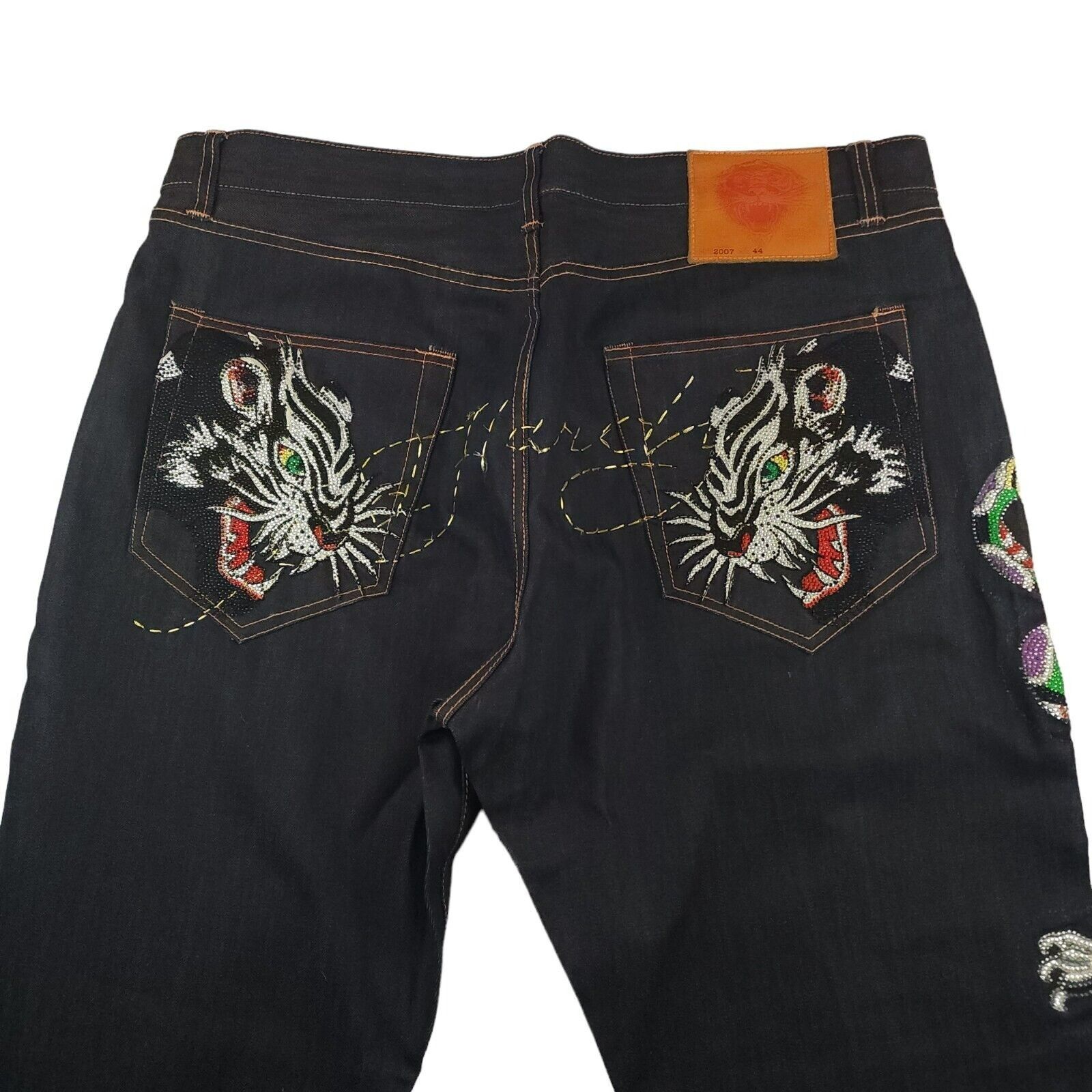 Christian Audigier Ed Hardy Wide Leg Embroidered Tiger Snake Y2K 44x34 Size US 44 / EU 60 - 14 Thumbnail