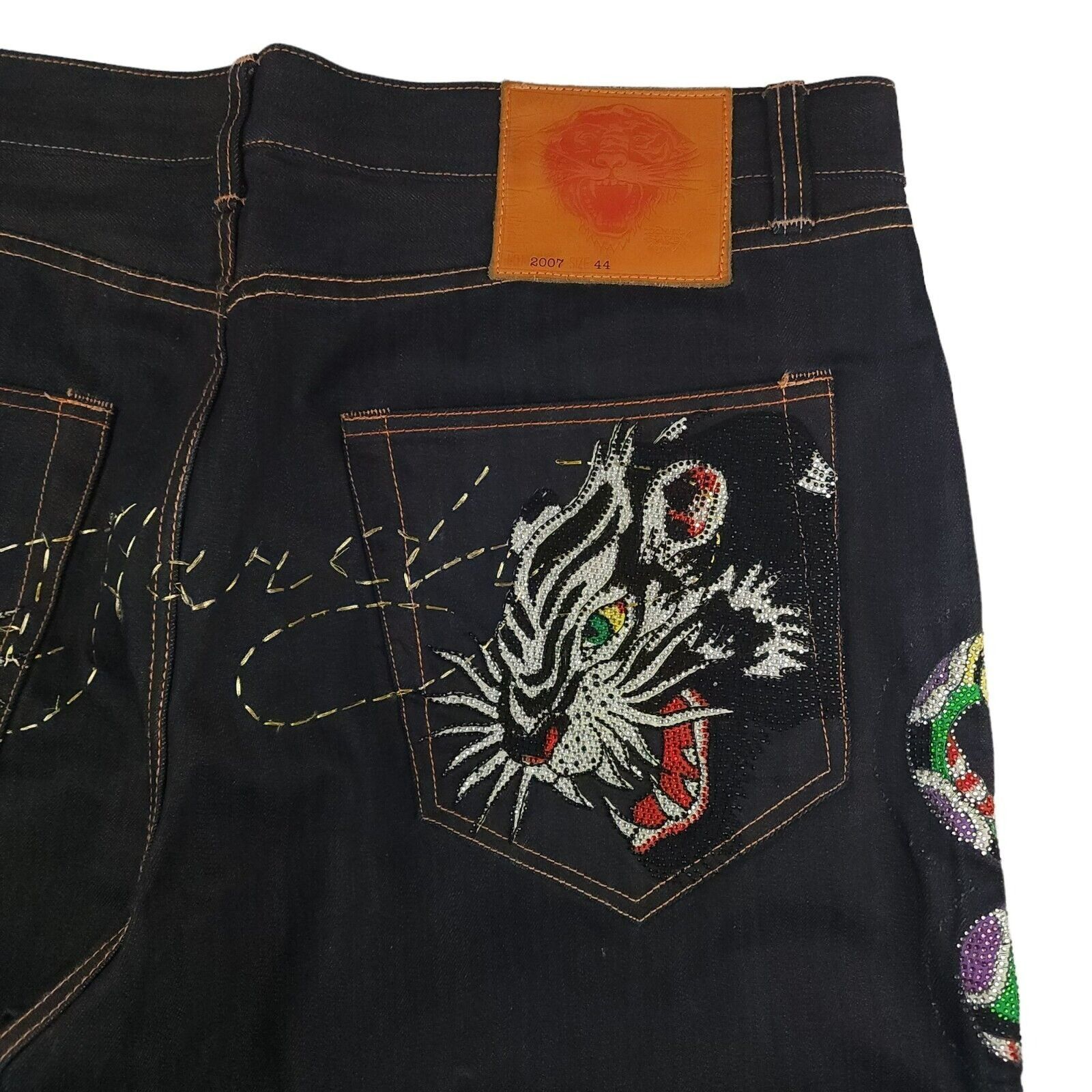 Christian Audigier Ed Hardy Wide Leg Embroidered Tiger Snake Y2K 44x34 Size US 44 / EU 60 - 4 Thumbnail