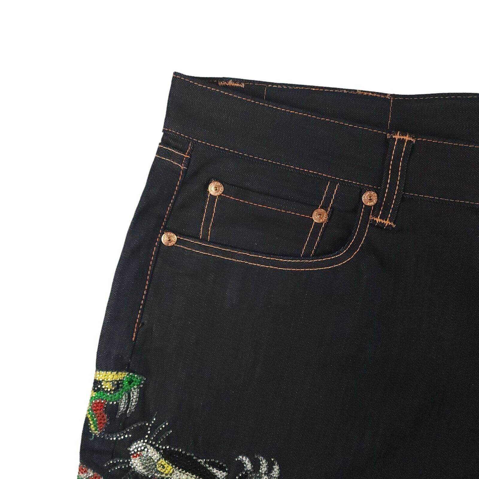 Christian Audigier Ed Hardy Wide Leg Embroidered Tiger Snake Y2K 44x34 Size US 44 / EU 60 - 5 Thumbnail