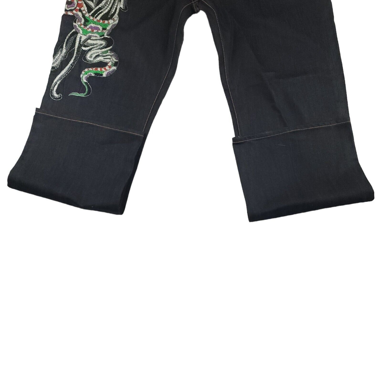 Christian Audigier Ed Hardy Wide Leg Embroidered Tiger Snake Y2K 44x34 Size US 44 / EU 60 - 10 Thumbnail