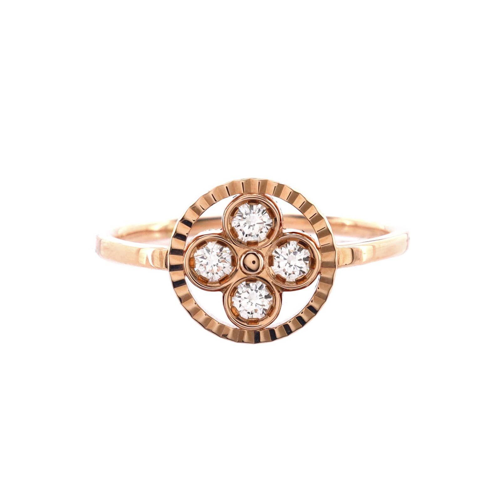Louis Vuitton Berg B Blossom 18K Rose Gold Diamond Ring US Size