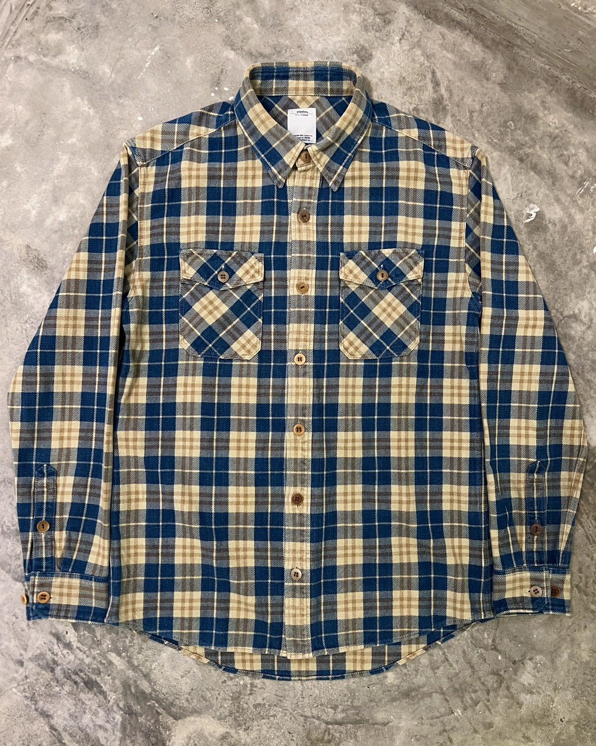 超希少 visvim BLACK ELK FLANNEL N.D. 泥染 ガラ紡