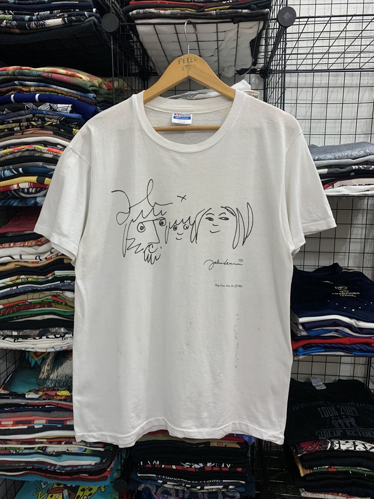image of Art x John Lennon VTG 1989 John Lennon X Seiko Museum In Tokyo,japan in White, Men's (Size Large)