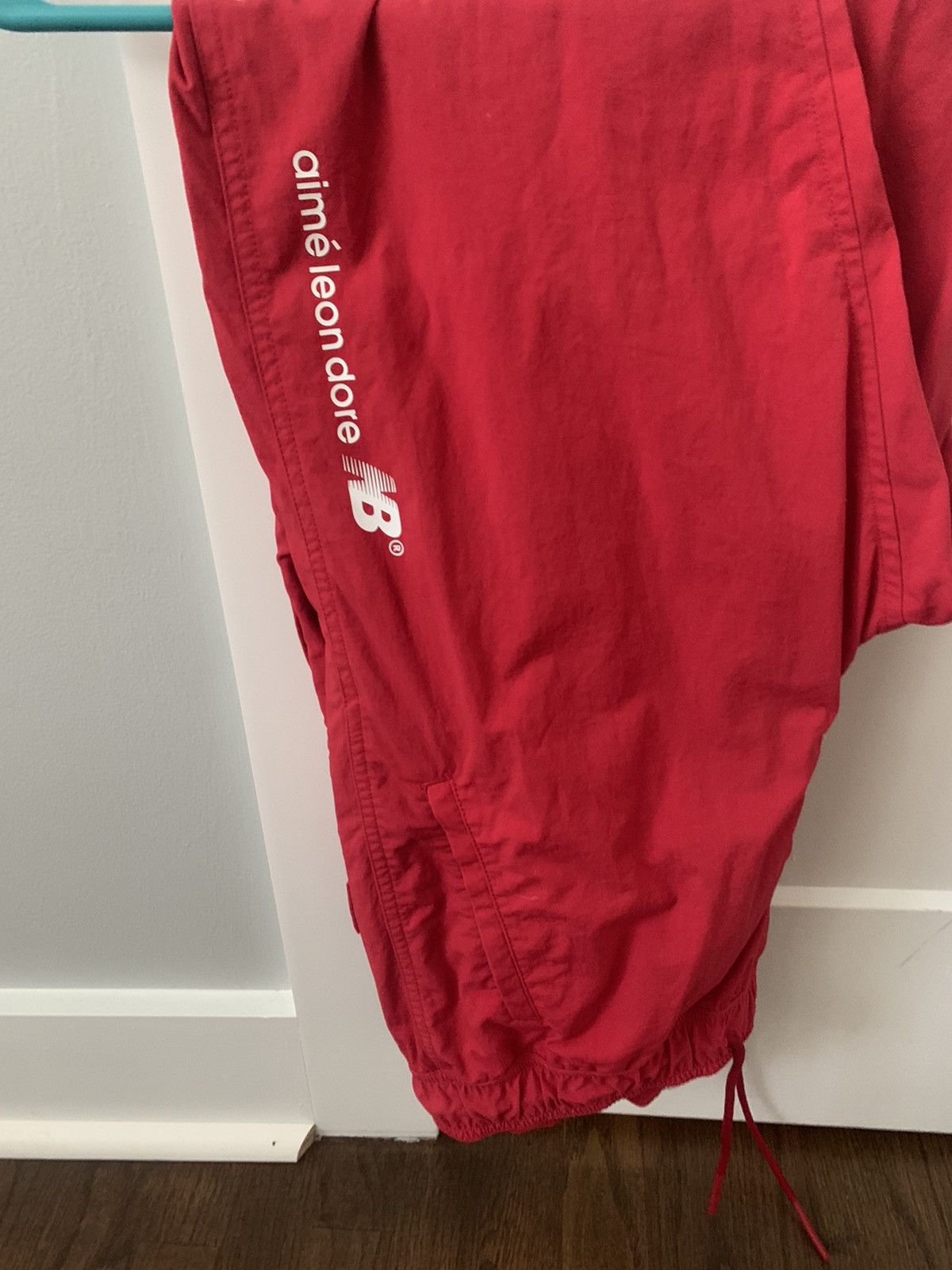 image of Aime Leon Dore Nylon Track Pants - Worn Once in Red, Men's (Size 30)