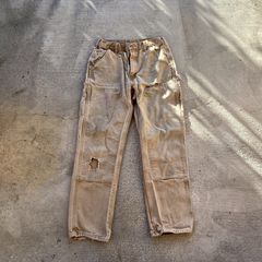 Y2K Carhartt Double Knee Patched Work Pants in Tobacco, Size 35x30