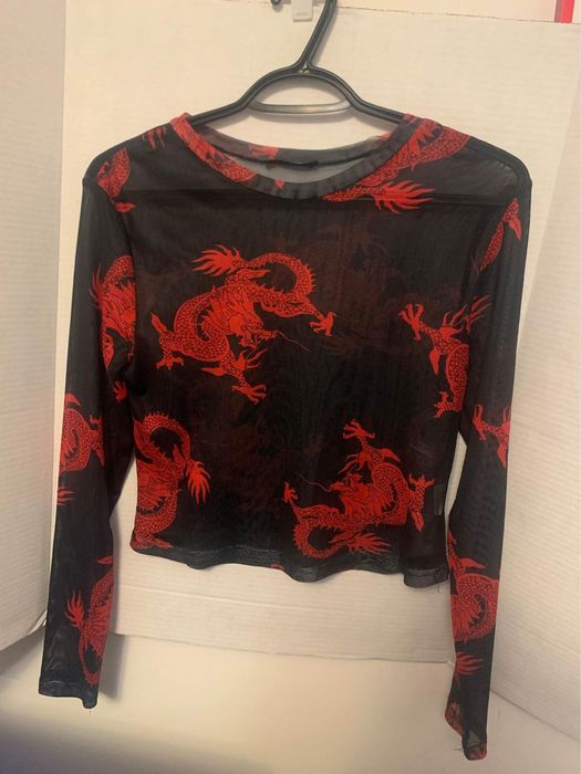 Red Dragon Sheer Top