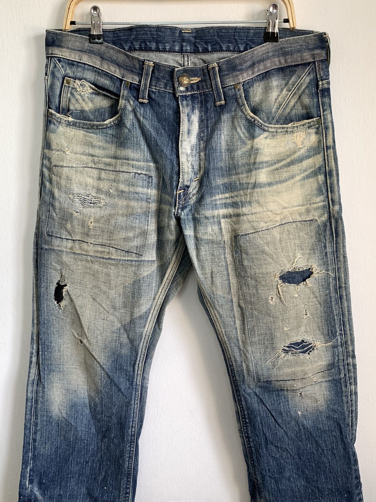 Lee Vintage Lee Riders Distressed Jeans Size US 35 - 3 Thumbnail