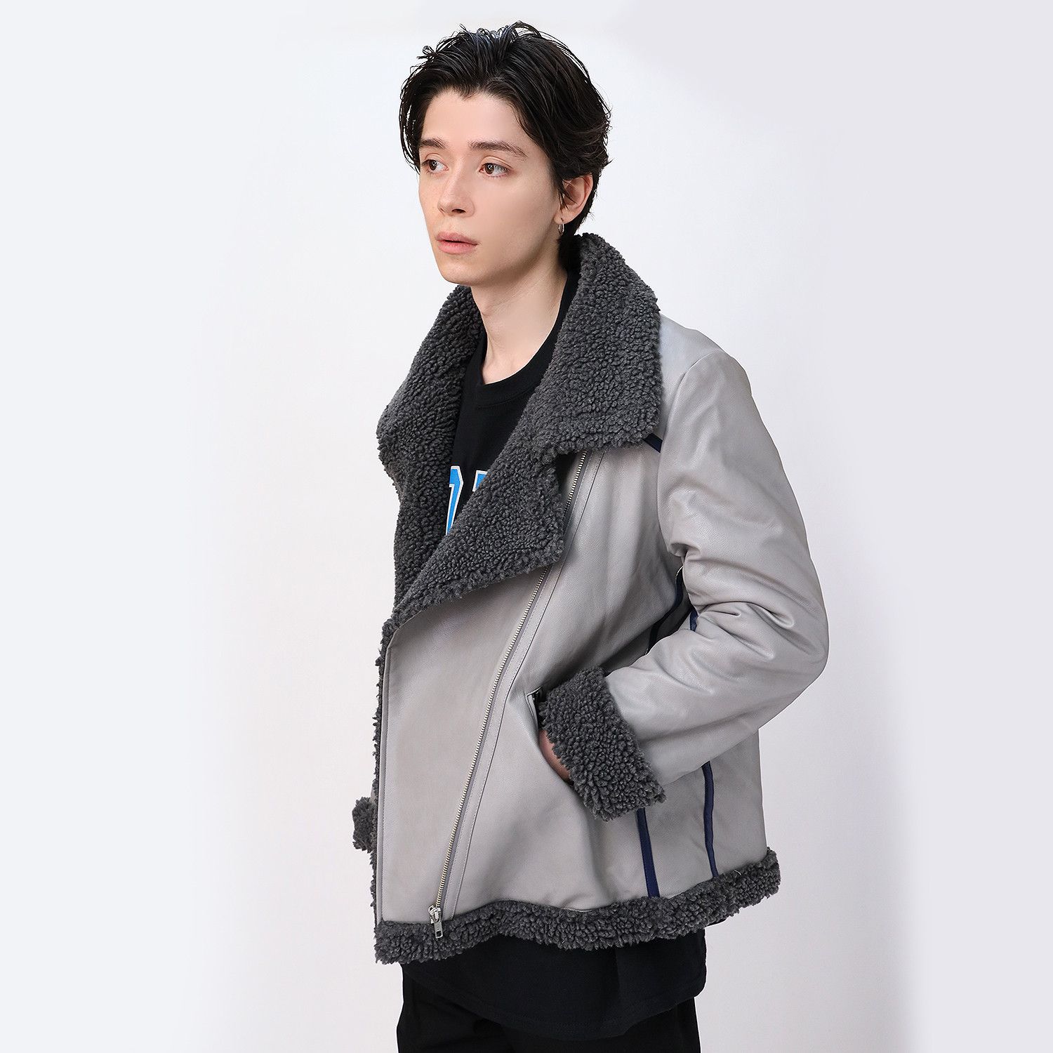 EVANGELION BOA RIDERS JACKET (GRAY×NAVY)