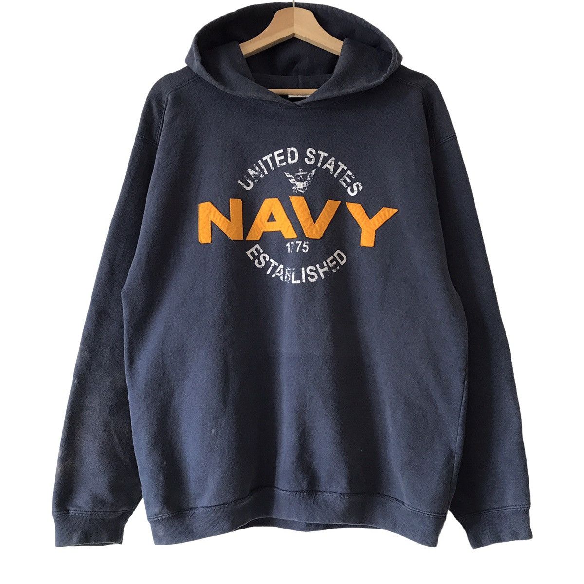 US Navy USN Vintage 1990s Big Logo Military Hoodie