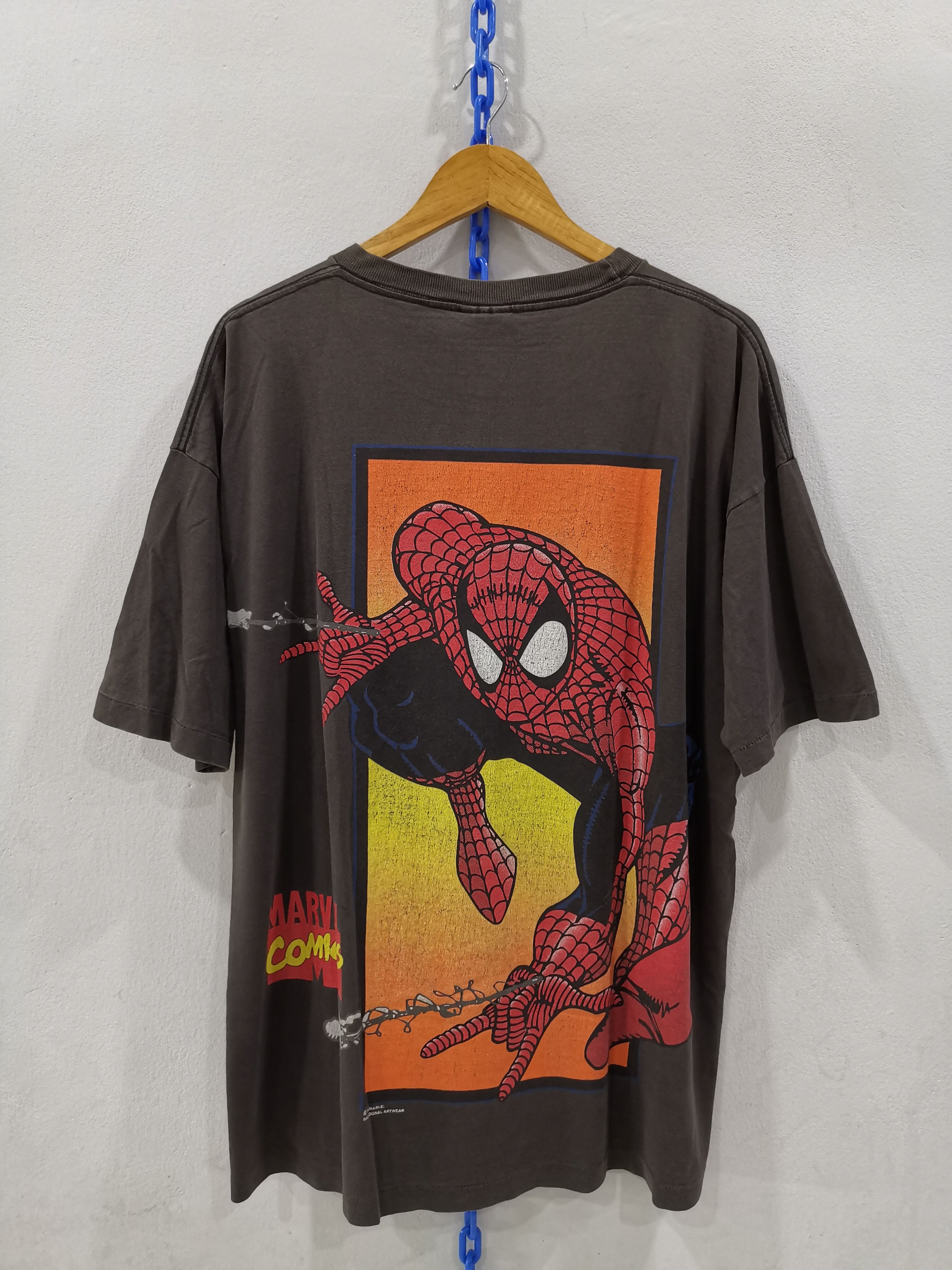 Marvel Comics × Vintage VTG Spiderman 90s Marvel Comics Overprint Tshirt Size US XL / EU 56 / 4 - 2 Thumbnail