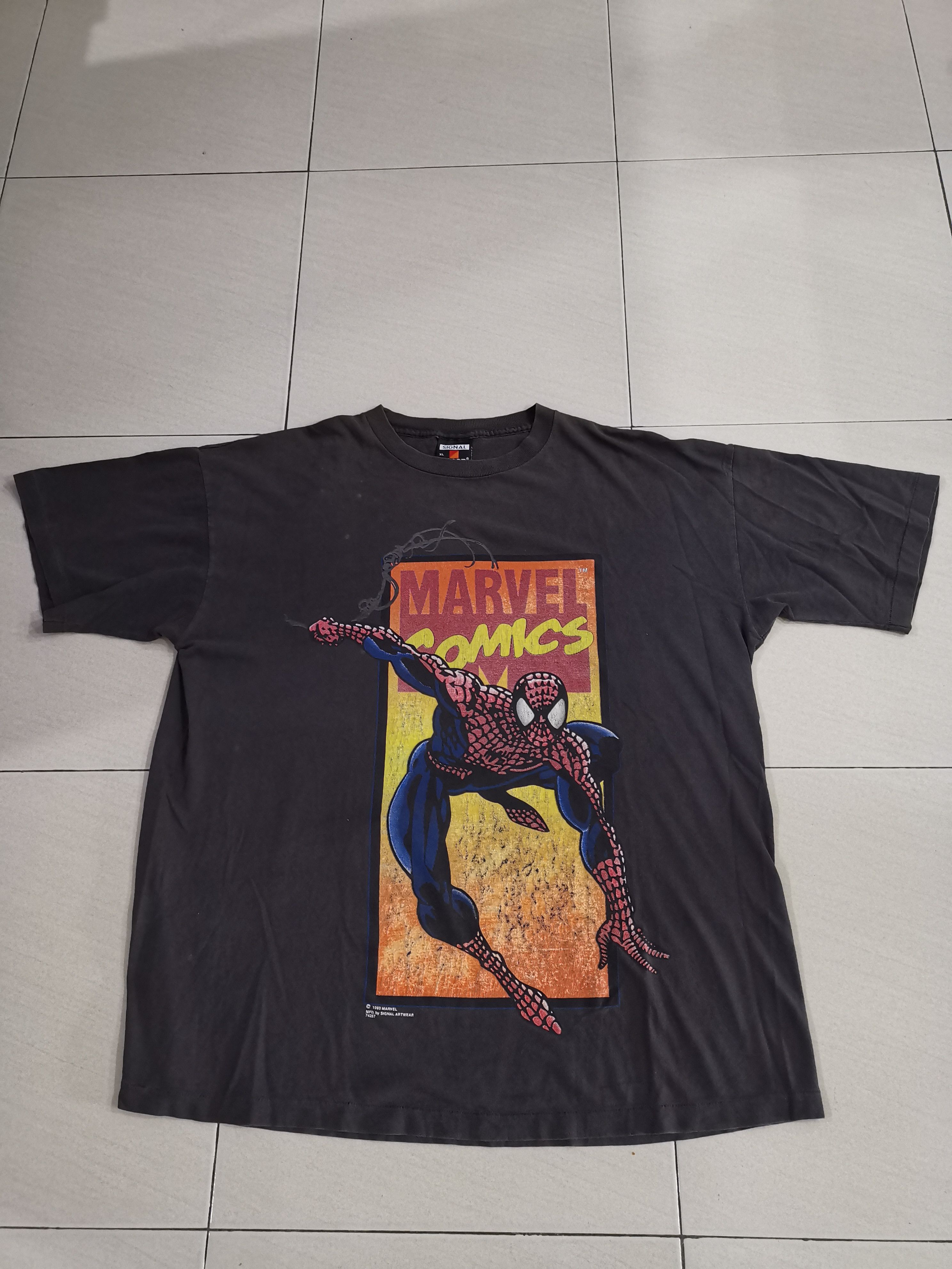 Marvel Comics × Vintage VTG Spiderman 90s Marvel Comics Overprint Tshirt Size US XL / EU 56 / 4 - 11 Thumbnail