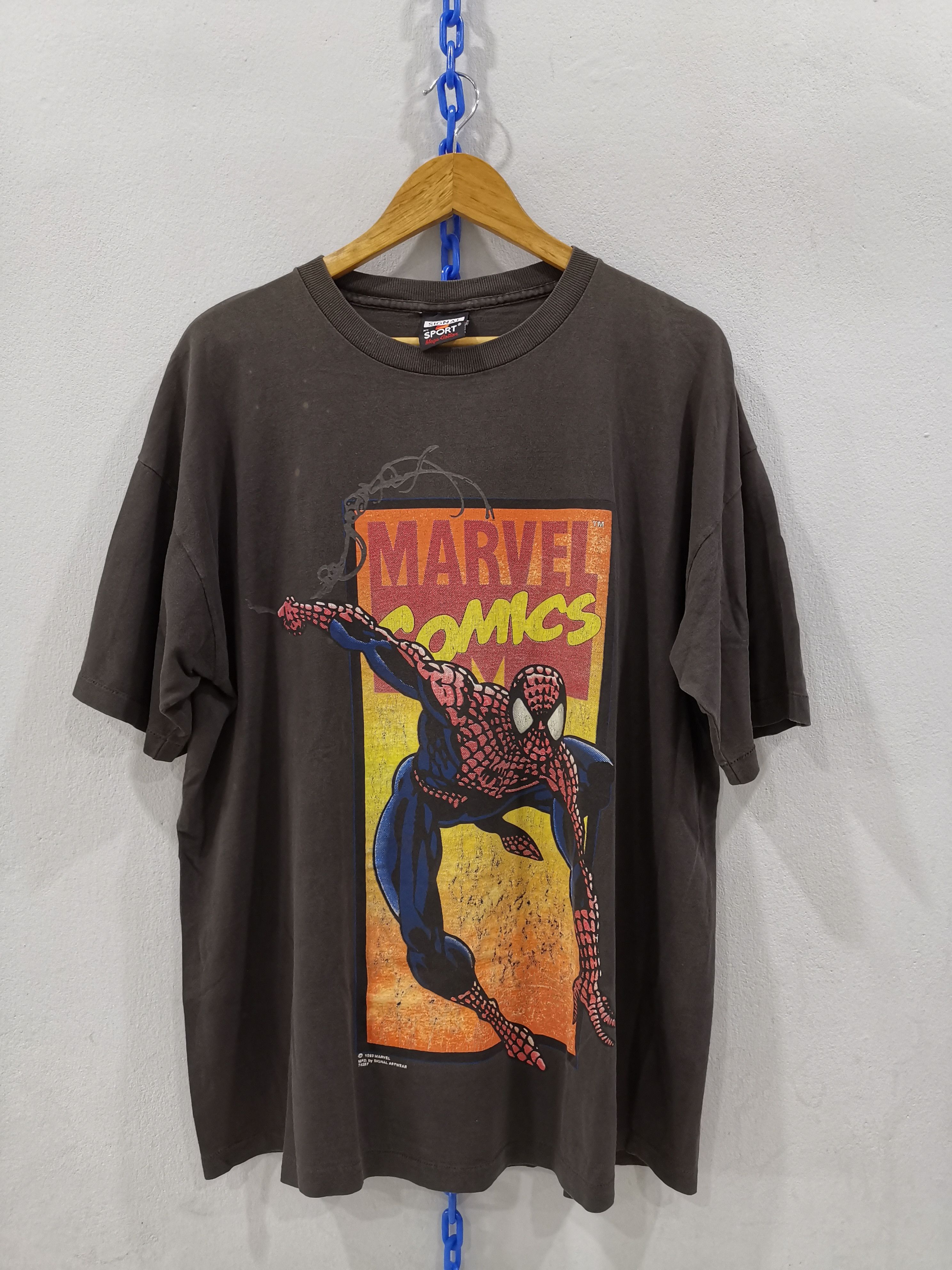 Marvel Comics × Vintage VTG Spiderman 90s Marvel Comics Overprint Tshirt Size US XL / EU 56 / 4 - 1 Thumbnail