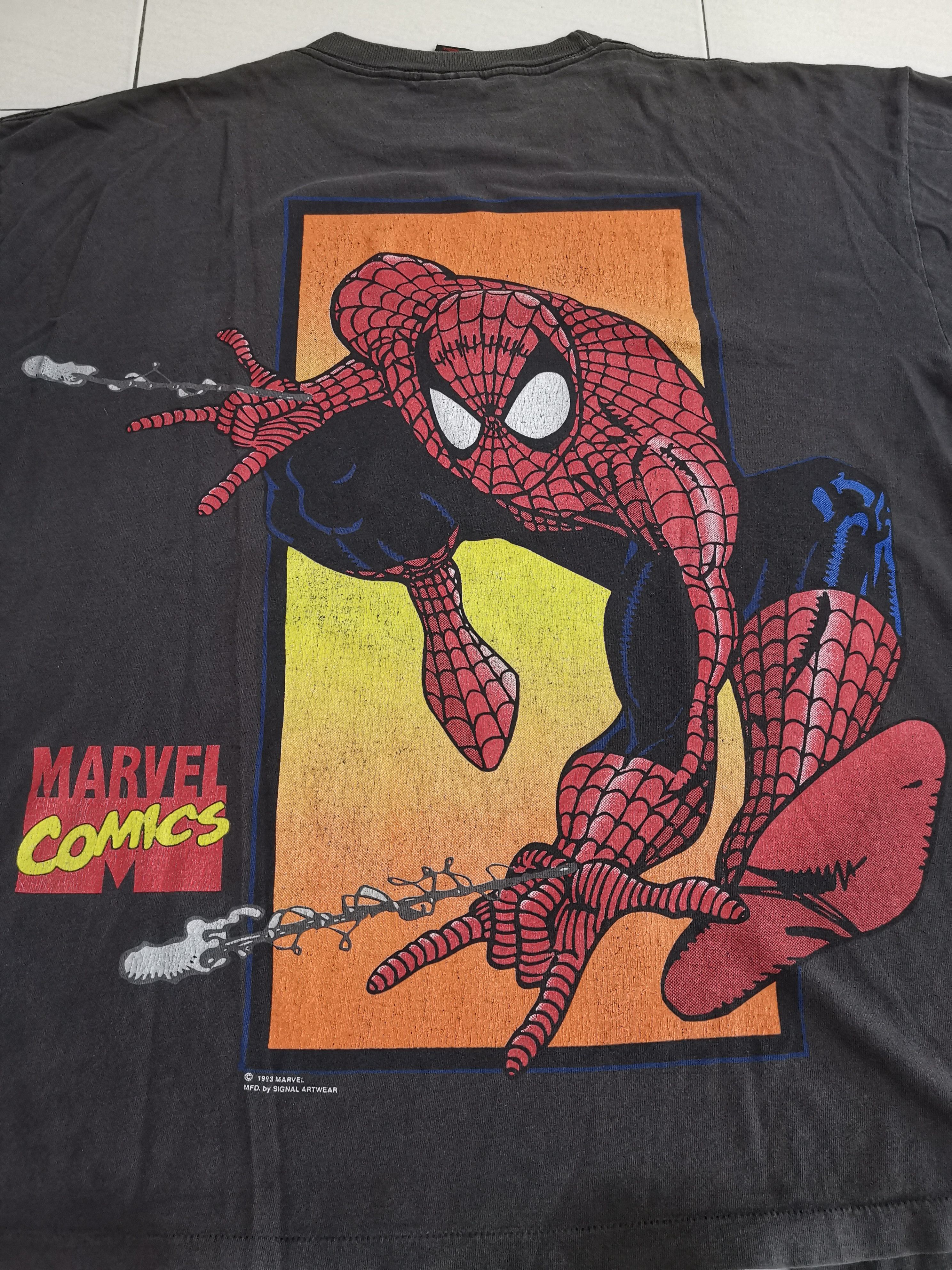 Marvel Comics × Vintage VTG Spiderman 90s Marvel Comics Overprint Tshirt Size US XL / EU 56 / 4 - 8 Thumbnail