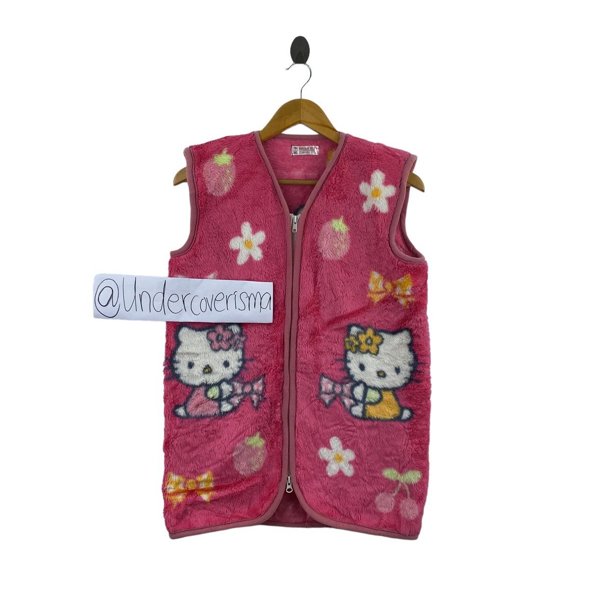 HELLO KITTY Cartoon Animation Pink Vest Long Fleece Wear