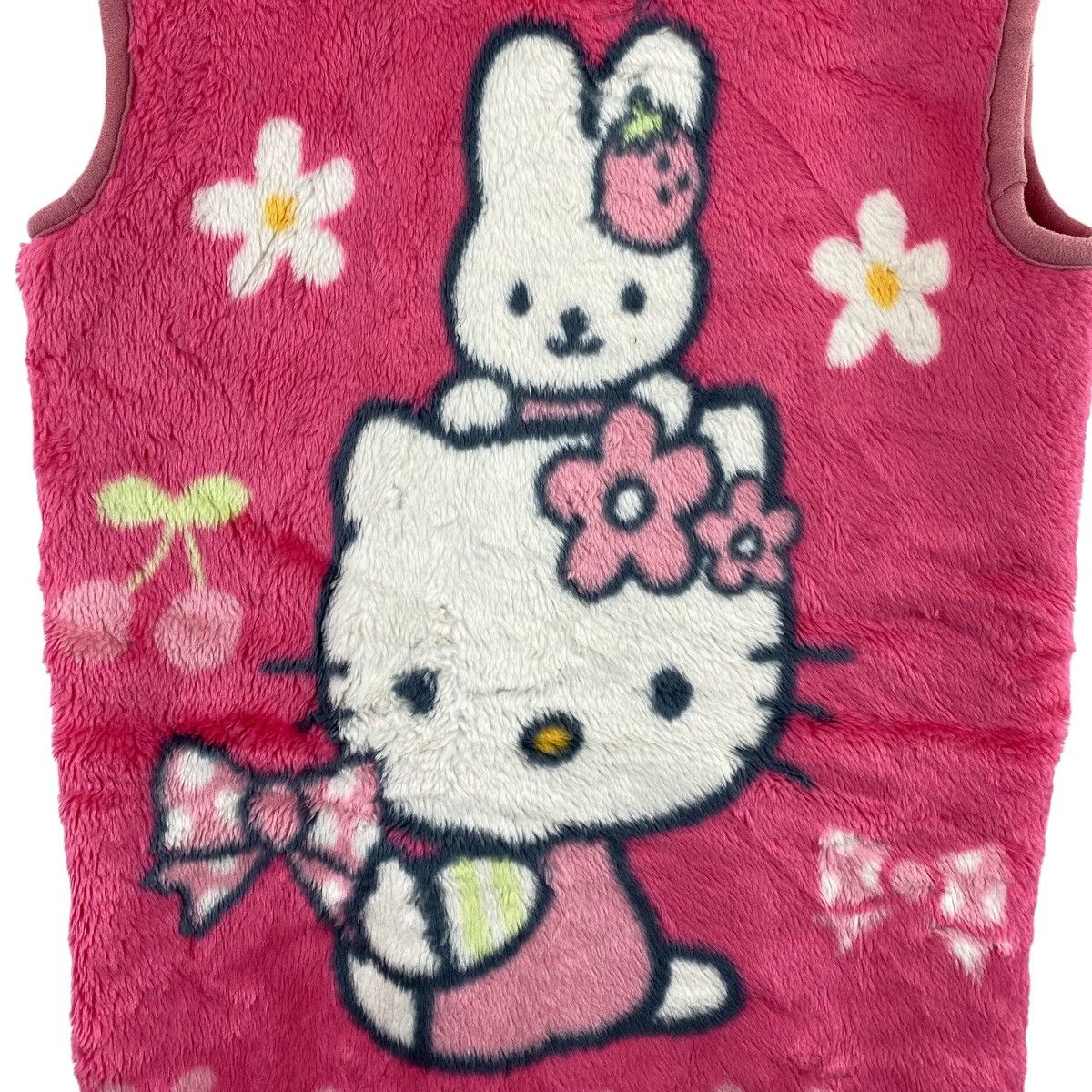 Vintage HELLO KITTY Cartoon Animation Pink Vest Long Fleece Wear Size S / US 4 / IT 40 - 2 Thumbnail