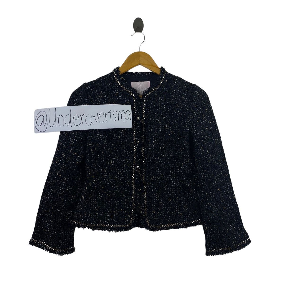 Rebecca Taylor Vintage 90s REBECCA TAYLOR Black Tweed Blazer Coat Size S / US 4 / IT 40 - 1 Thumbnail