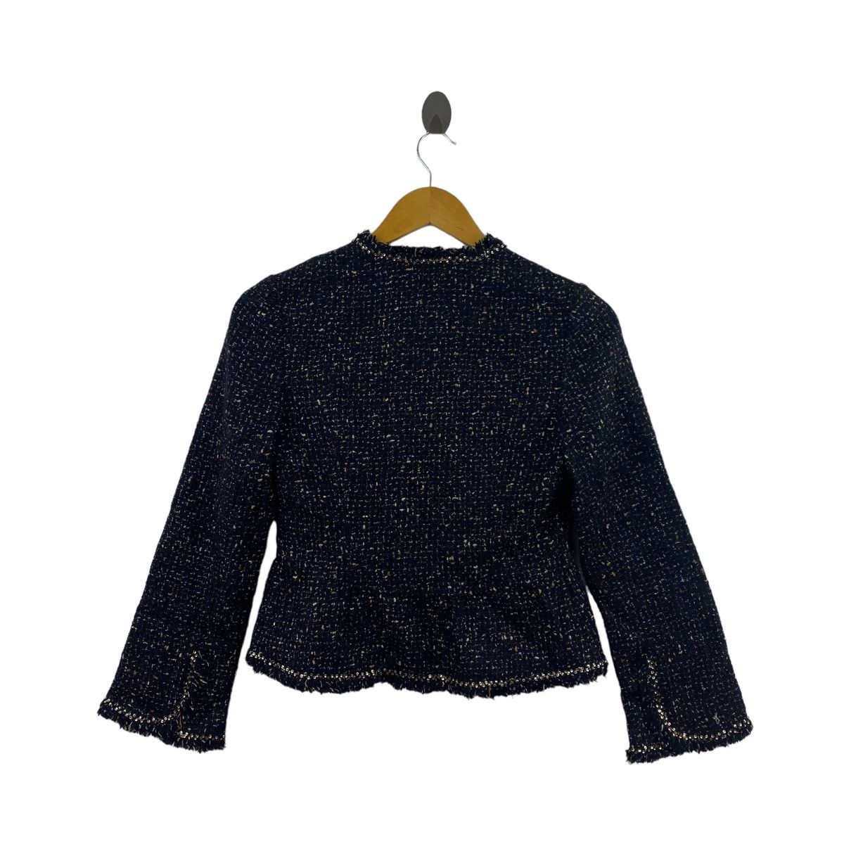 Rebecca Taylor Vintage 90s REBECCA TAYLOR Black Tweed Blazer Coat Size S / US 4 / IT 40 - 6 Thumbnail
