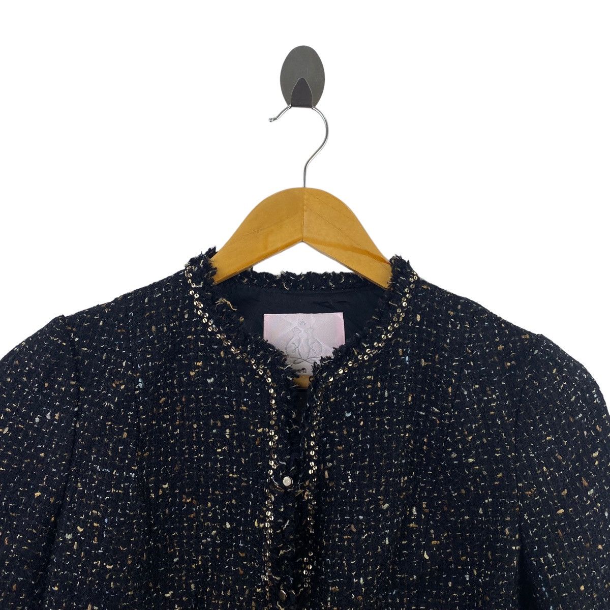 Rebecca Taylor Vintage 90s REBECCA TAYLOR Black Tweed Blazer Coat Size S / US 4 / IT 40 - 2 Thumbnail
