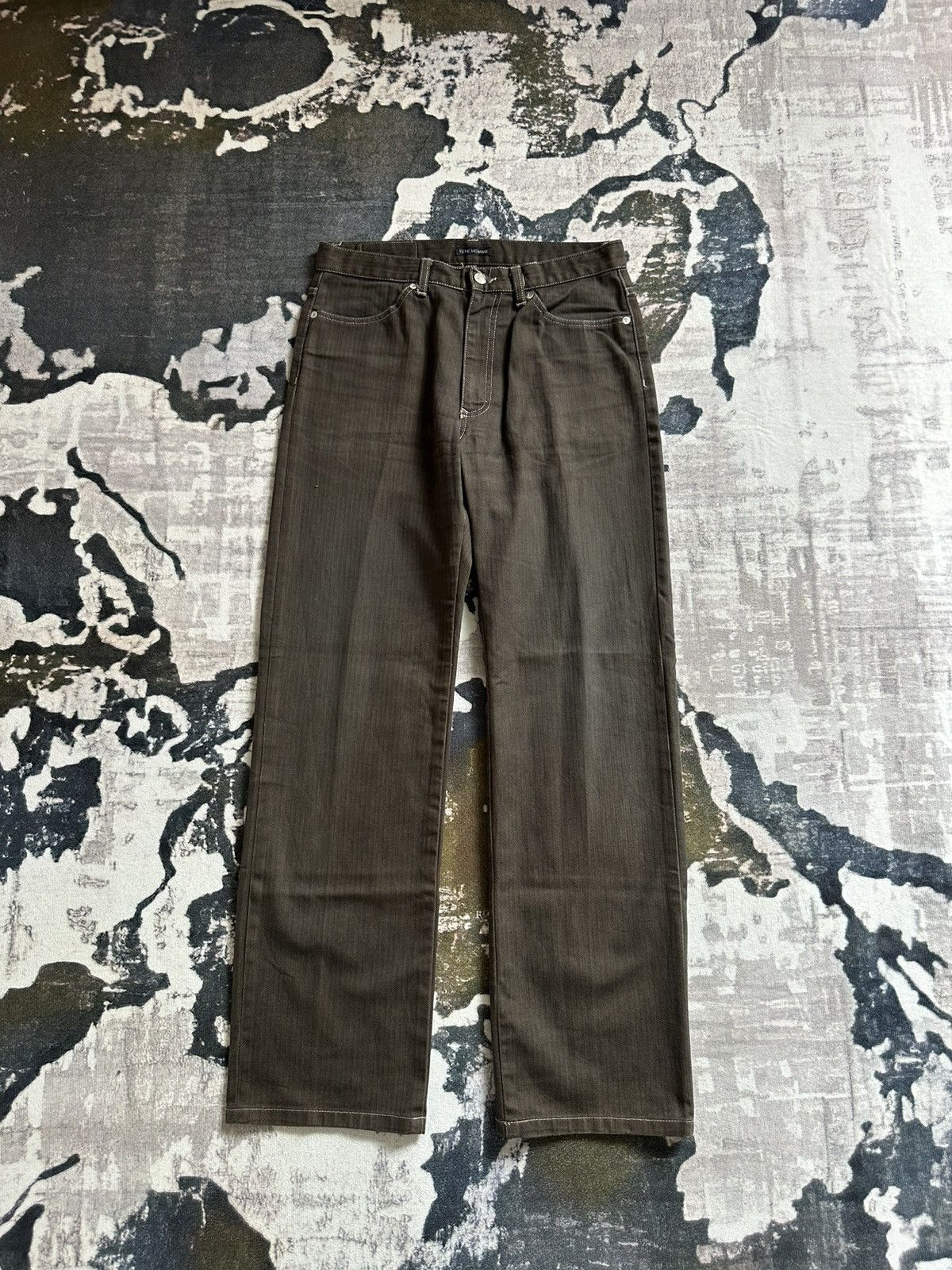 image of Kiminori Morishita x Tete Homme 00S Tete Homme Denim in Black/Dark Brown, Men's (Size 31)