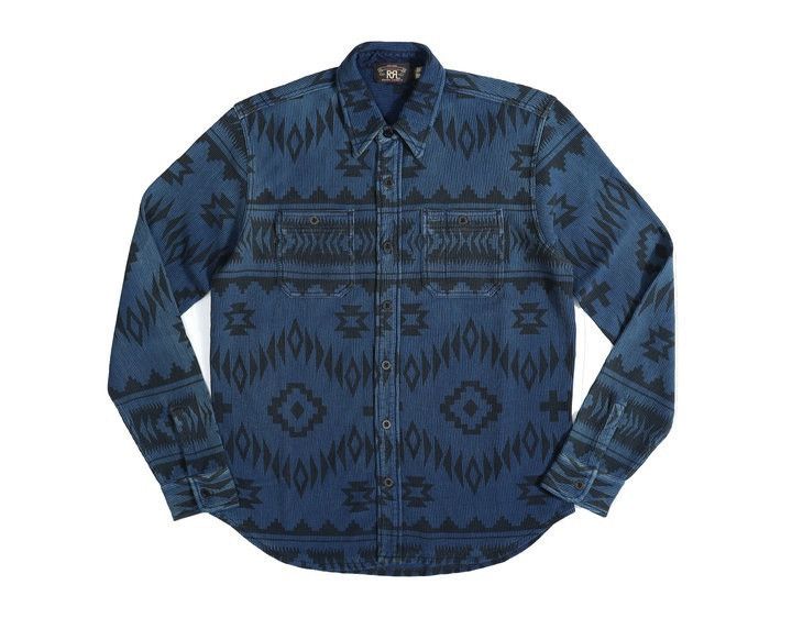 RRL Ralph Lauren Southwestern Corduroy Work Shirt Aztec Indian Serape Size US S / EU 44-46 / 1 - 4 Thumbnail