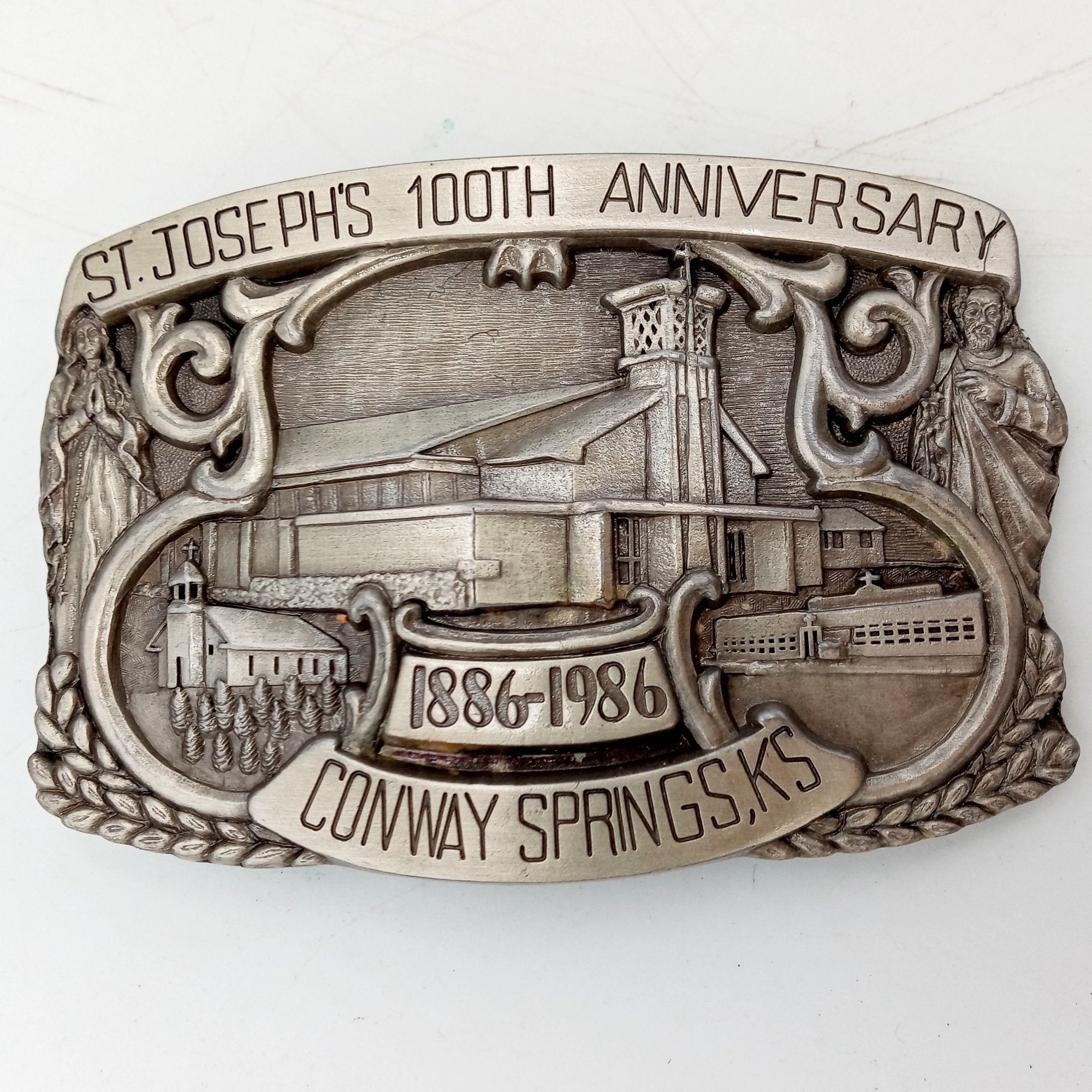 Vintage St Josephs Catholic Church Buckle 100th Anniversary Kansas Size ONE SIZE - 7 Thumbnail