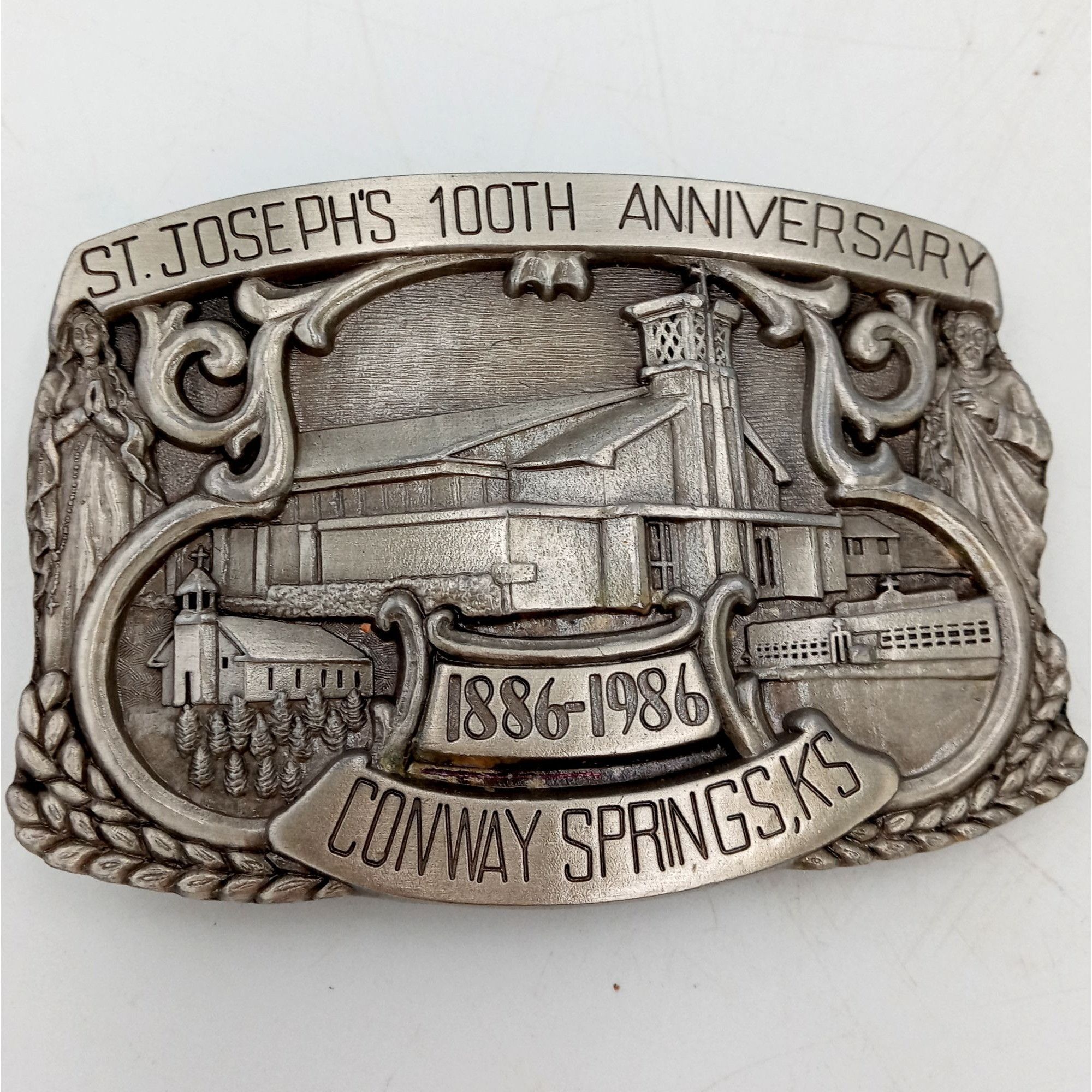 Vintage St Josephs Catholic Church Buckle 100th Anniversary Kansas Size ONE SIZE - 5 Thumbnail