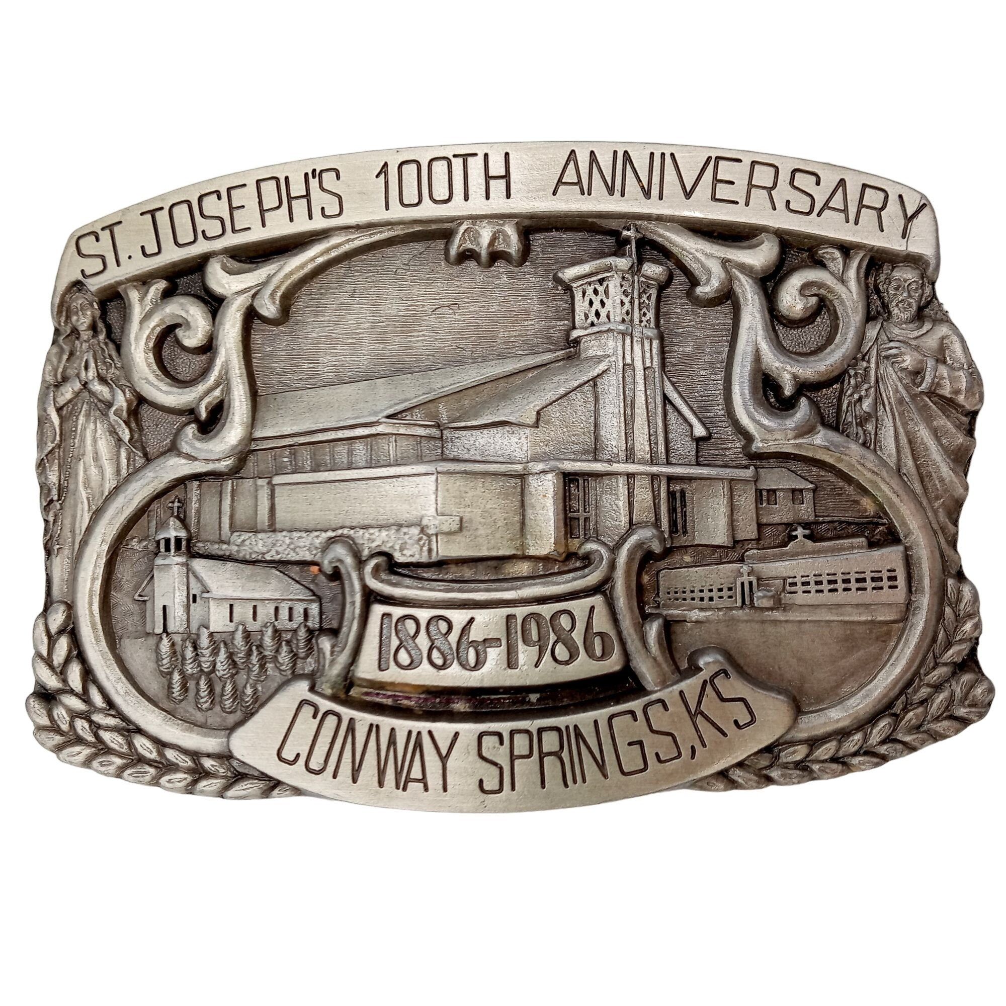 Vintage St Josephs Catholic Church Buckle 100th Anniversary Kansas Size ONE SIZE - 1 Thumbnail