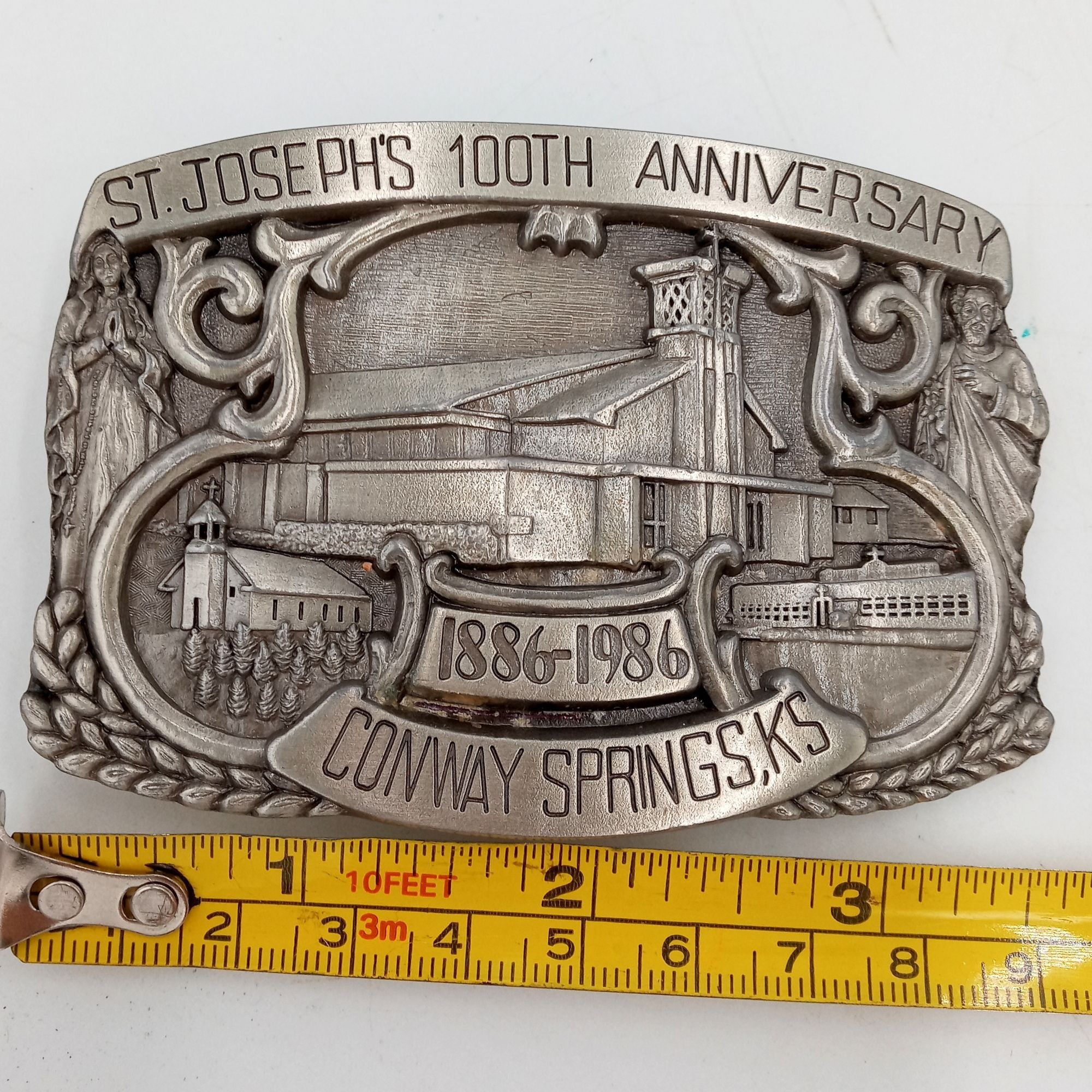 Vintage St Josephs Catholic Church Buckle 100th Anniversary Kansas Size ONE SIZE - 2 Thumbnail