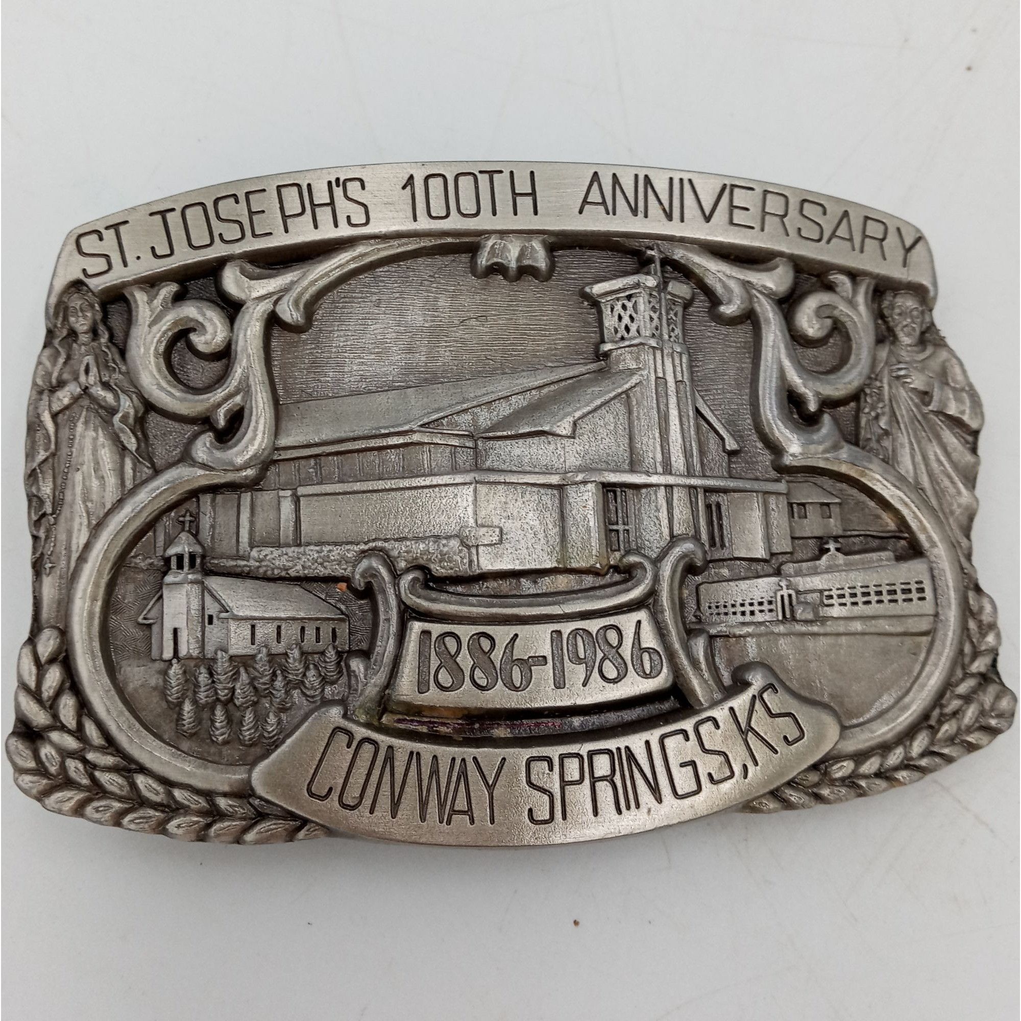 Vintage St Josephs Catholic Church Buckle 100th Anniversary Kansas Size ONE SIZE - 6 Thumbnail