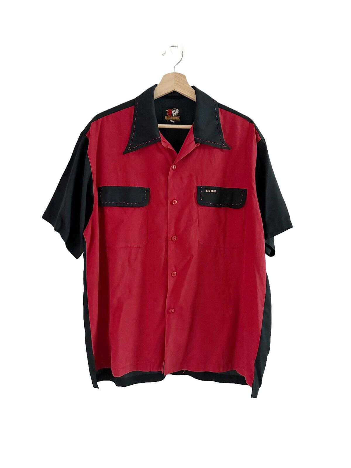 20471120 × Beauty Beast × Vintage 90s Big Bros Bowling rayon shirt collar camp Size US L / EU 52-54 / 3 - 7 Thumbnail