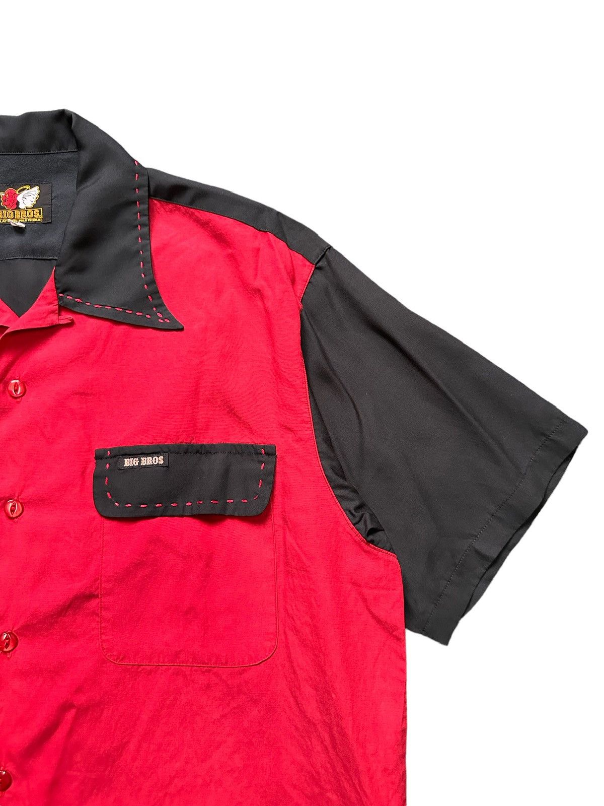 20471120 × Beauty Beast × Vintage 90s Big Bros Bowling rayon shirt collar camp Size US L / EU 52-54 / 3 - 4 Thumbnail