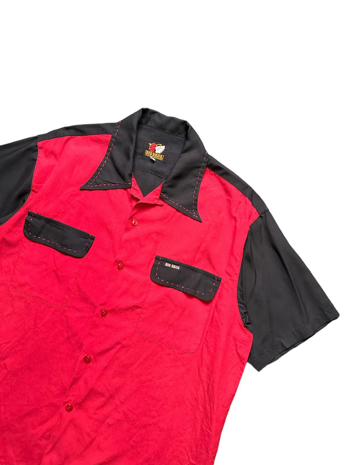 20471120 × Beauty Beast × Vintage 90s Big Bros Bowling rayon shirt collar camp Size US L / EU 52-54 / 3 - 3 Thumbnail