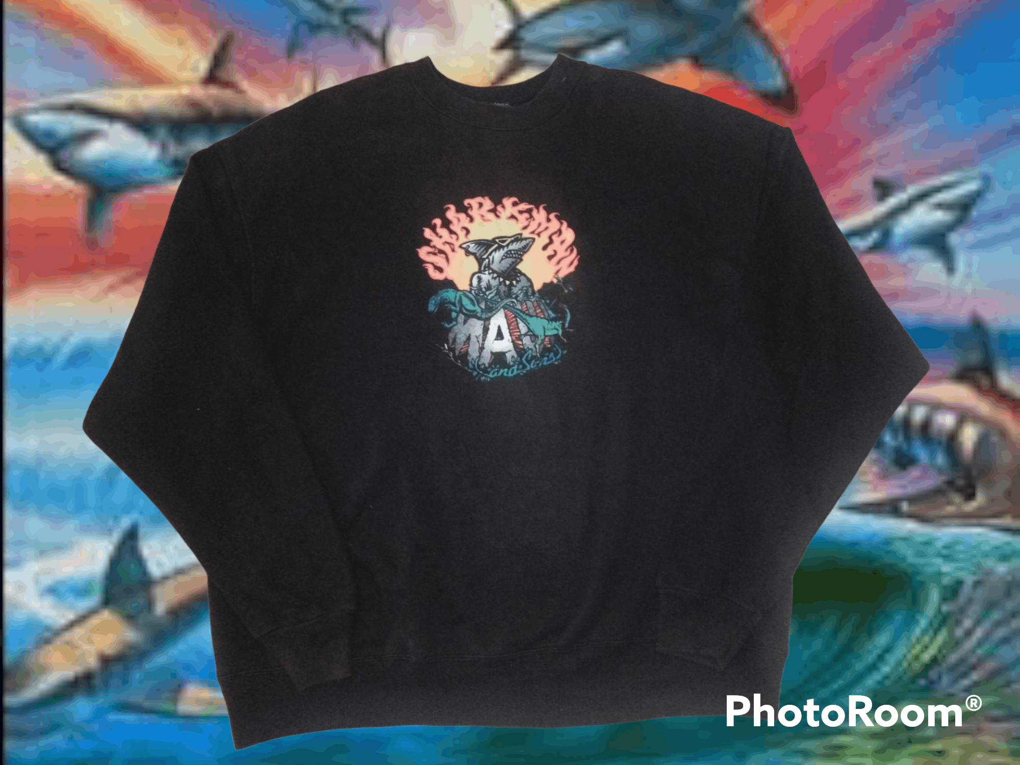 Maui and Sons VTG 90s Maui and Sons Sharkman Sweatshirt Size US L / EU 52-54 / 3 - 2 Thumbnail