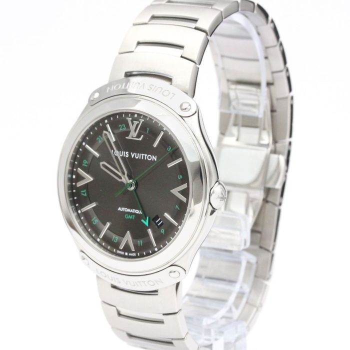 Louis Vuitton Gray Stainless Steel Fifty Five GMT Automatic Q6D30