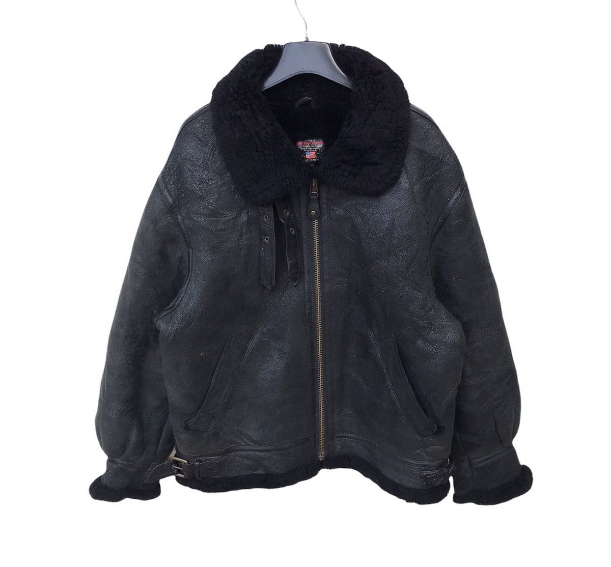 B 3 × Leather Jacket × Sheepskin Coat 🔥RARE🔥 B-3 Vintage Wind  