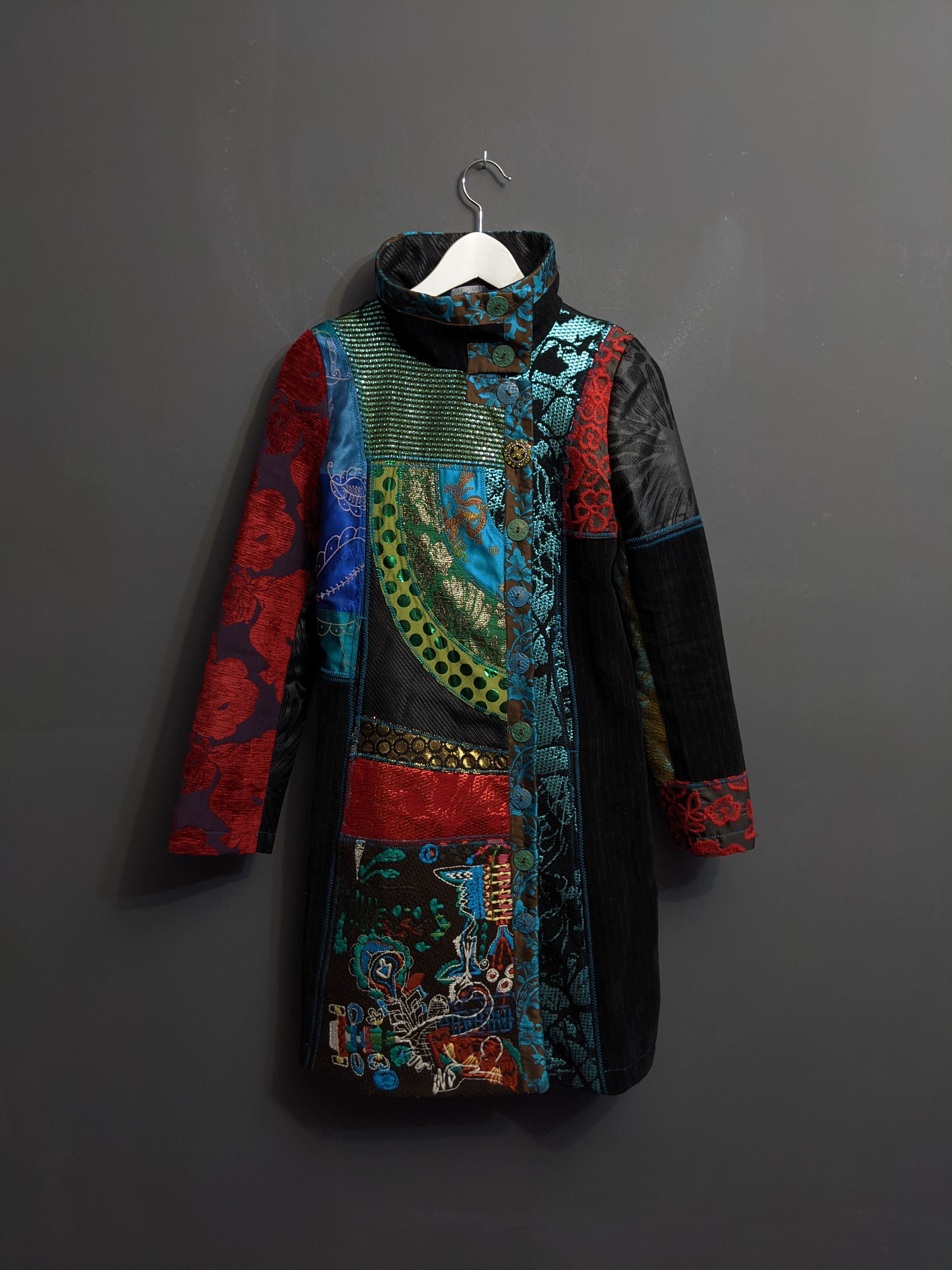 Women's Desigual Multicolour Long Coat size 36