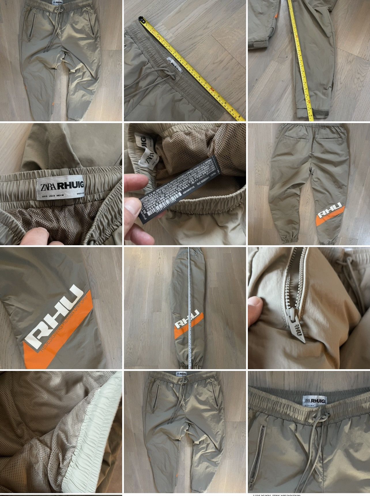 Zara ZARA x RHUIGI nylon joggers sizes in photos by tape Zara ZARA x RHUIGI nylon joggers sizes in photos by tape