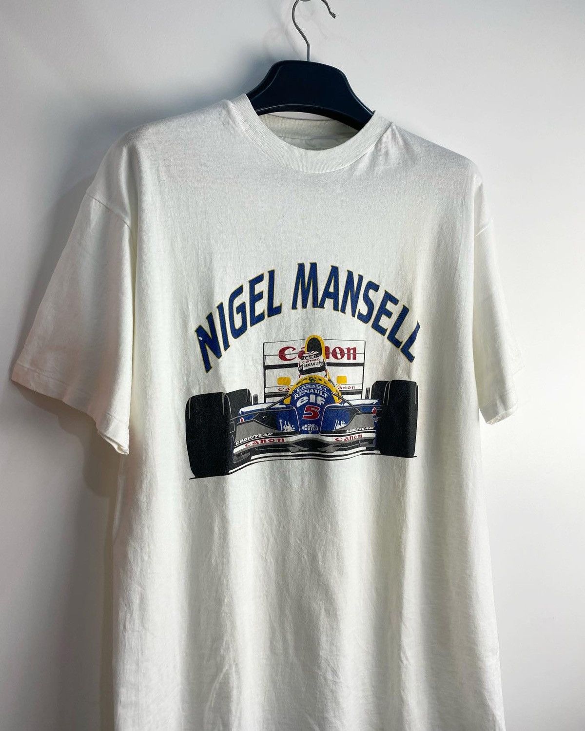 Hanes × Vintage 1992 Nigel Mansell Williams Renault Camel Tshirt Size US XL / EU 56 / 4 - 3 Thumbnail