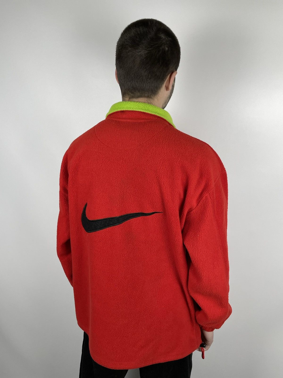 Nike × Vintage Vintage 90s Nike Big Logo 1/3 Zip Fleece Size US M / EU 48-50 / 2 - 3 Thumbnail