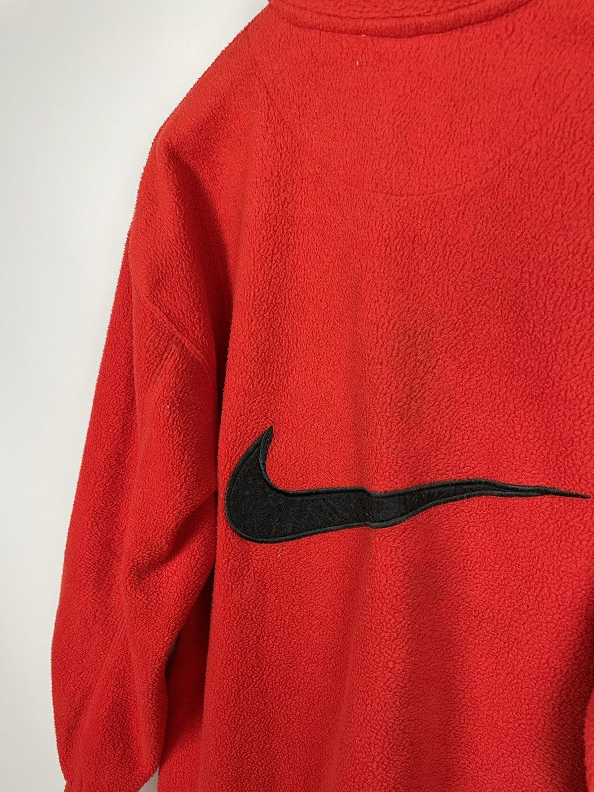 Nike × Vintage Vintage 90s Nike Big Logo 1/3 Zip Fleece Size US M / EU 48-50 / 2 - 7 Thumbnail