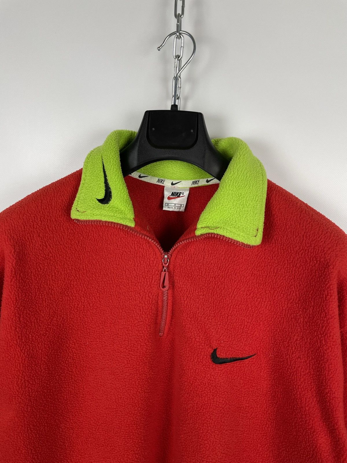 Nike × Vintage Vintage 90s Nike Big Logo 1/3 Zip Fleece Size US M / EU 48-50 / 2 - 5 Thumbnail