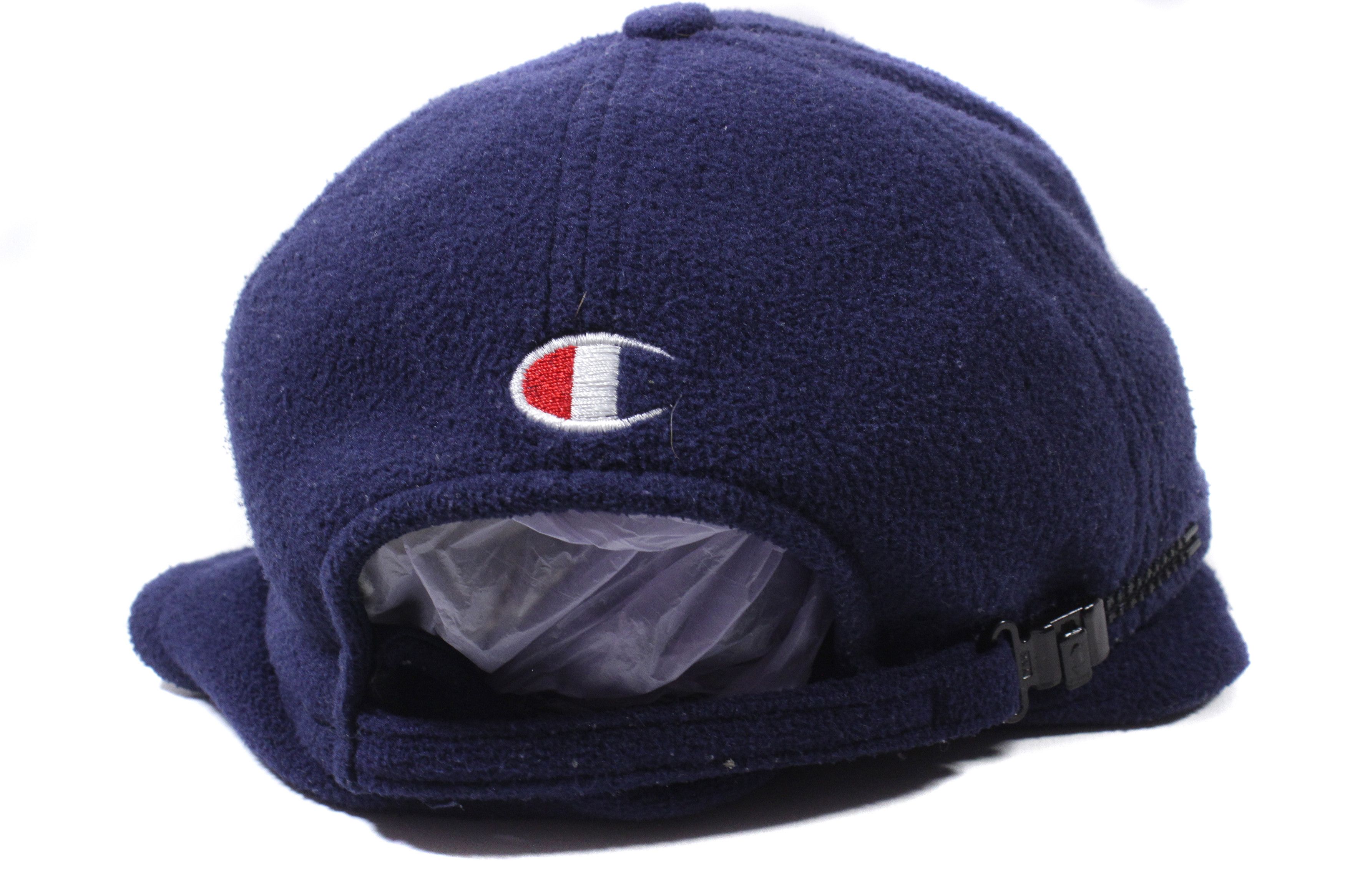 Champion 90S Big Logo Fleece Flaps Cap Vintage Made in Korea Size ONE SIZE - 4 Thumbnail