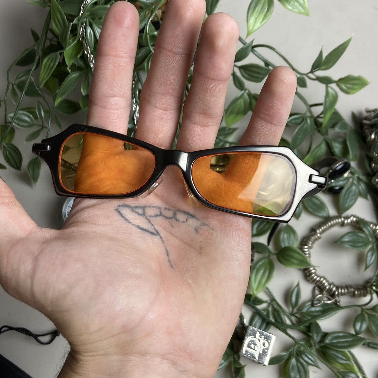 Vintage 1990S Oakley Style Retro Sunglasses With Orange Glass - 4375 in Brown, Men's